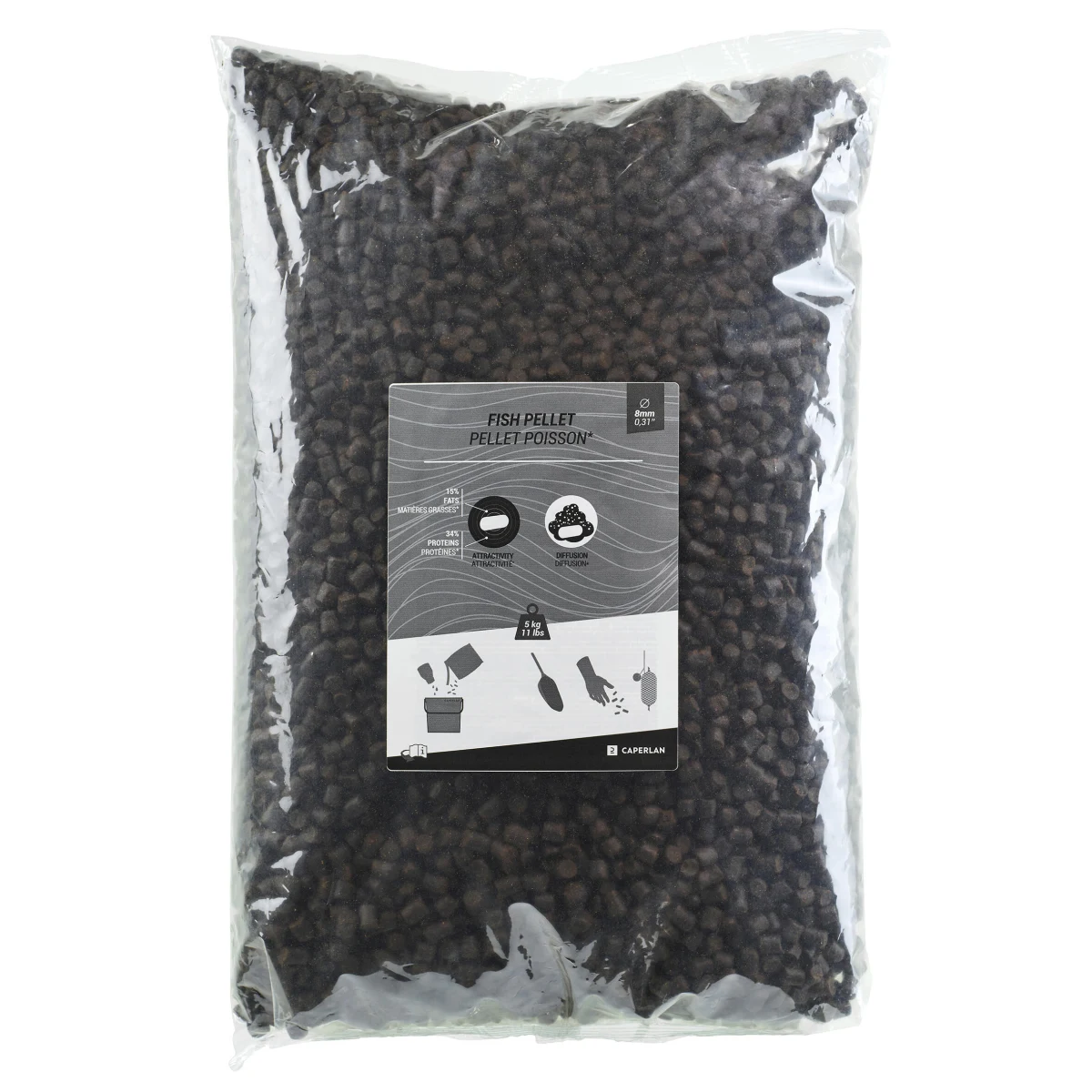 CAPERLAN Extrudované pelety na lov kapra Ryba 8 mm 5 kg bez · záber 2
