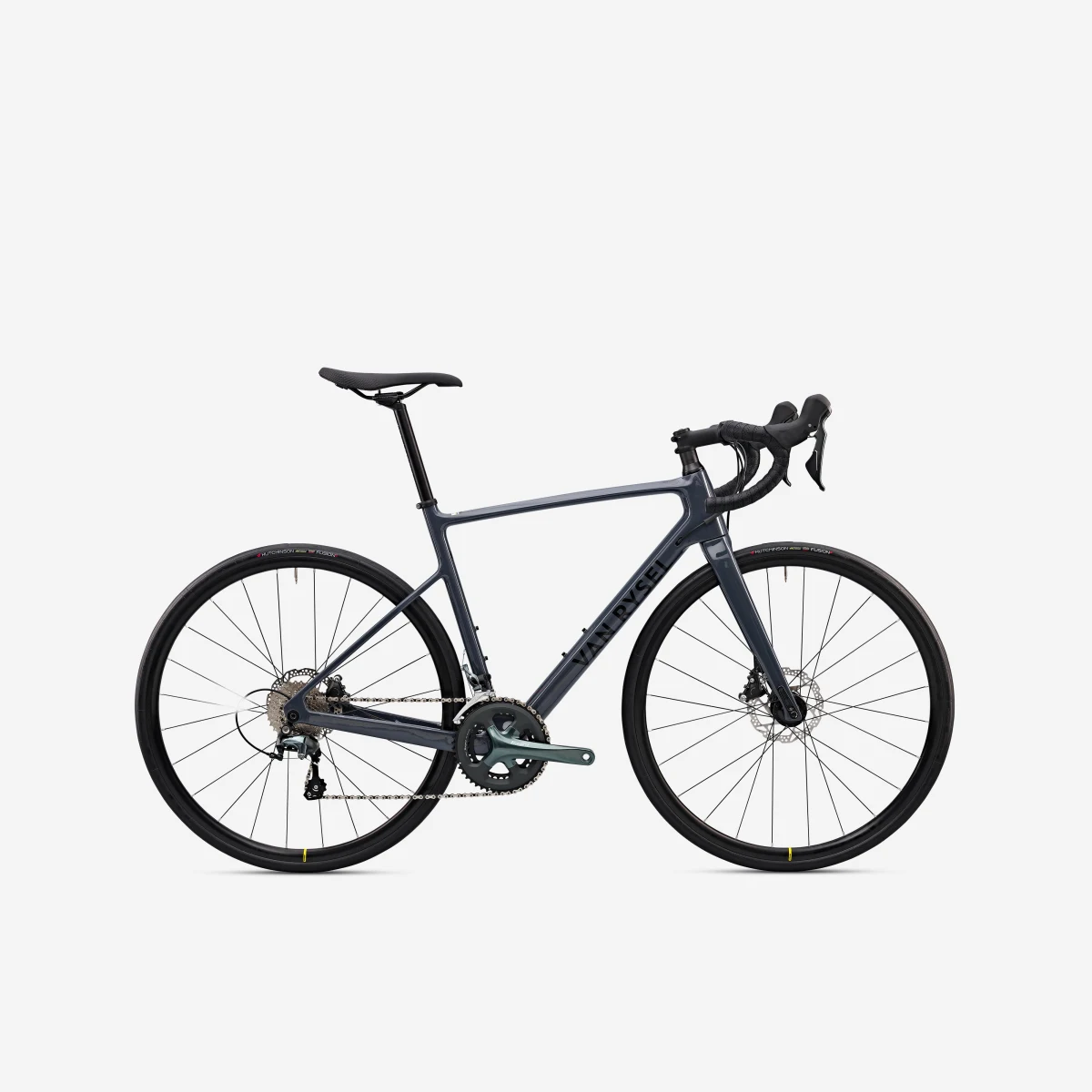VAN RYSEL Pánsky cestný bicykel NCR CF Tiagra karbónový sivý 2XS · záber 1