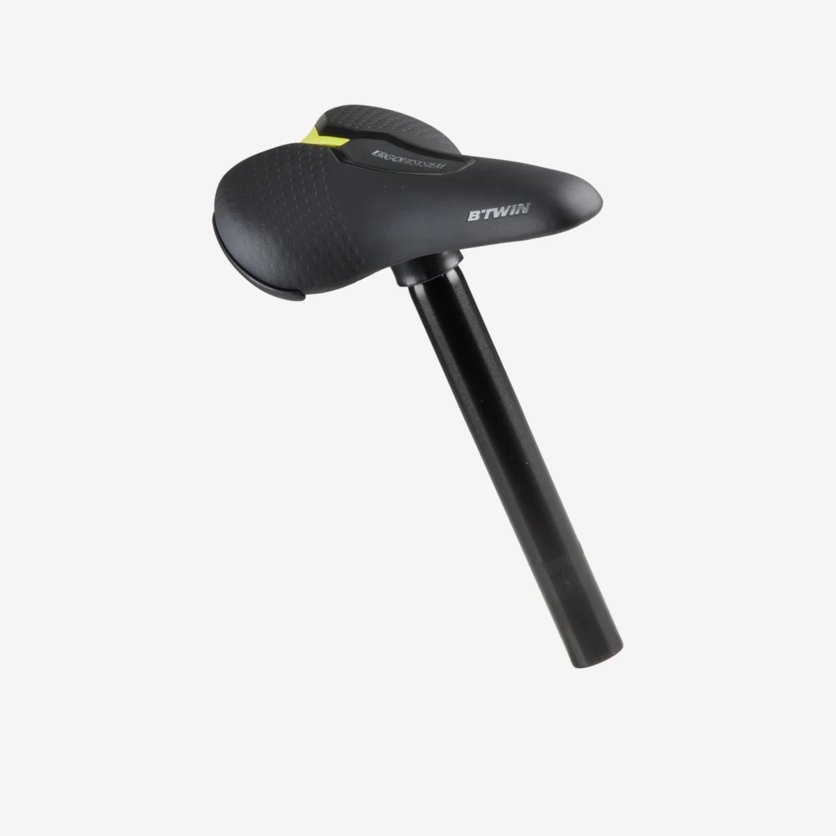 BTWIN Sedlo na 16-palcový bicykel hnedé + hliníková sedlovka 26 mm čierna bez · záber 1