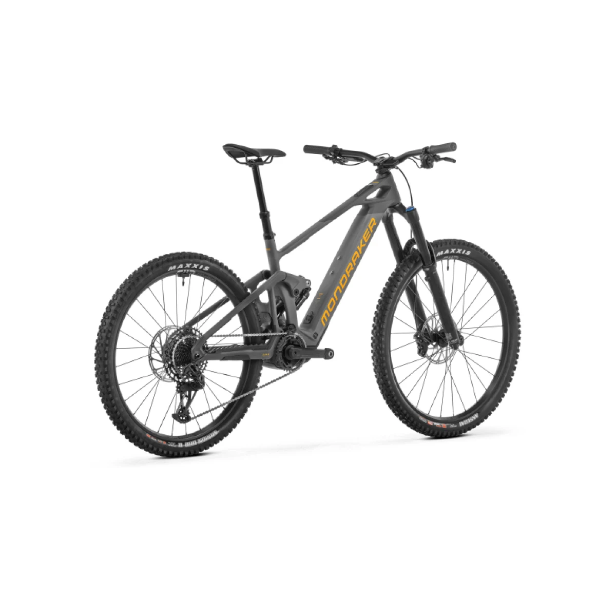 Horské elektrokolo MONDRAKER Dune Carbon R, nimbus grey obsidian grey dense yellow · záber 3