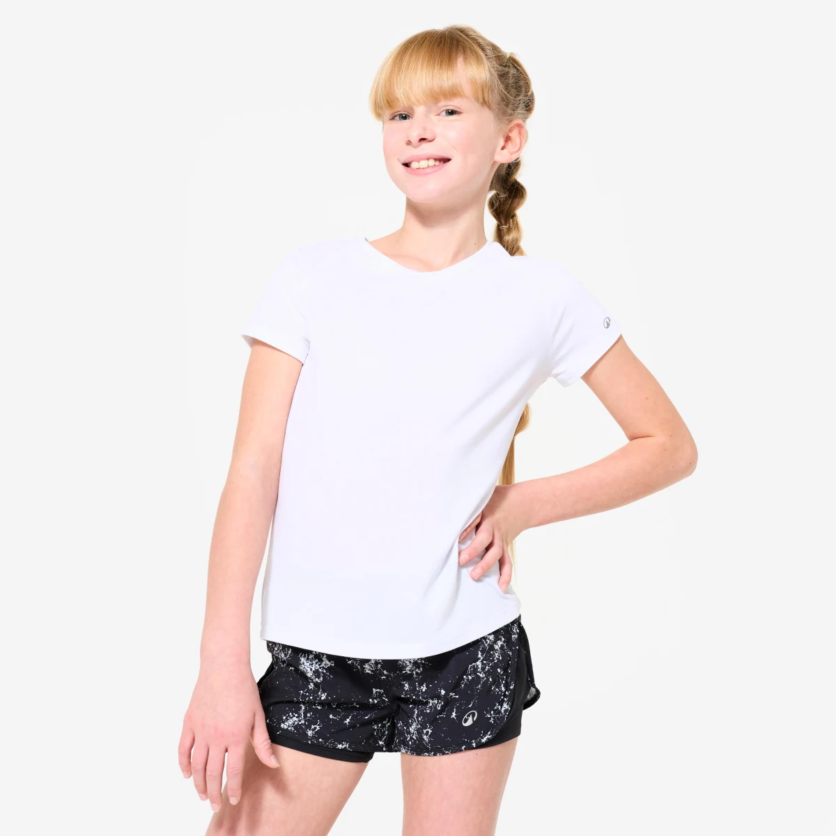 DECATHLON Dievčenské priedušné tričko na cvičenie biele 14-15 r (160-166 cm) · záber 1