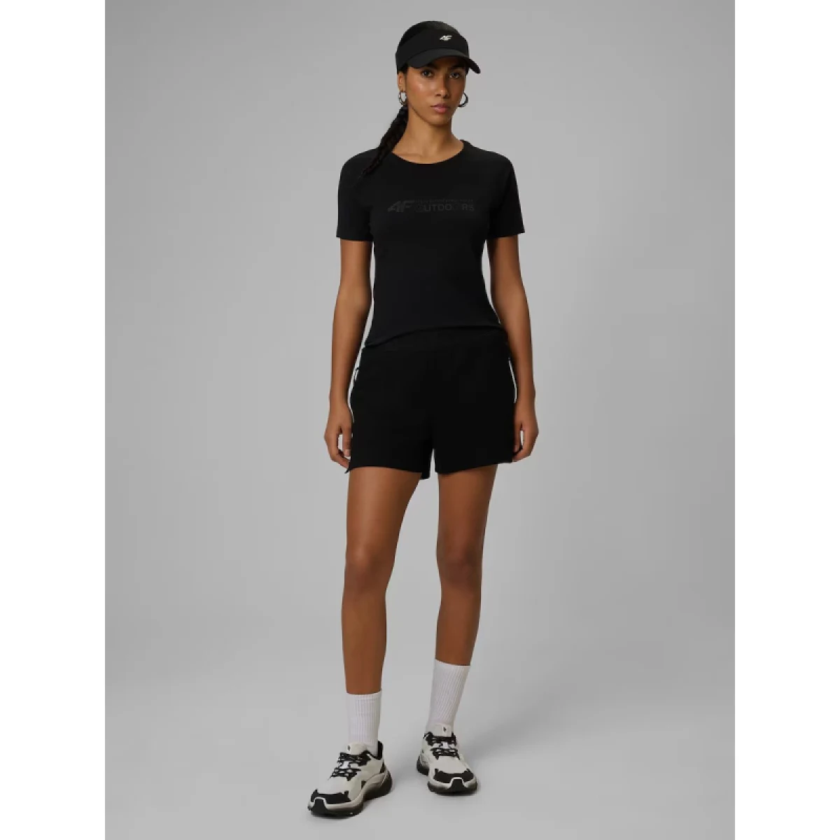 Dámské turistické tričko s krátkým rukávem 4F TSHIRT F2774-20S-DEEP BLACK · záber 4