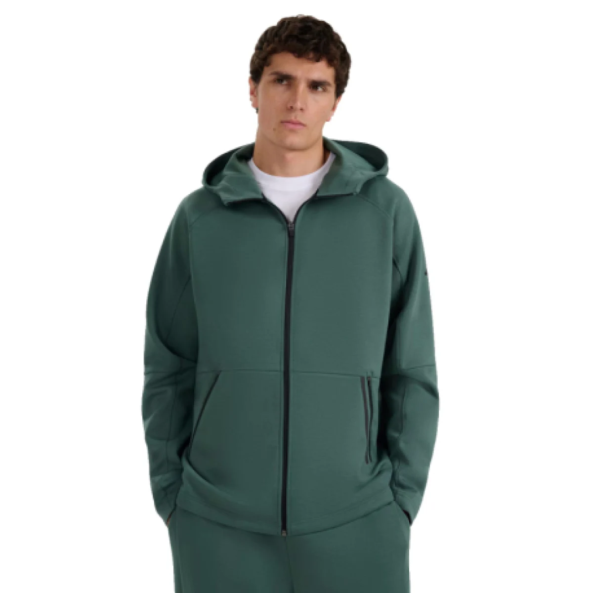 Pánská mikina se zipem 4F SWEATSHIRT M1865-WAW25TSWSM1865-41S-GREEN · záber 1