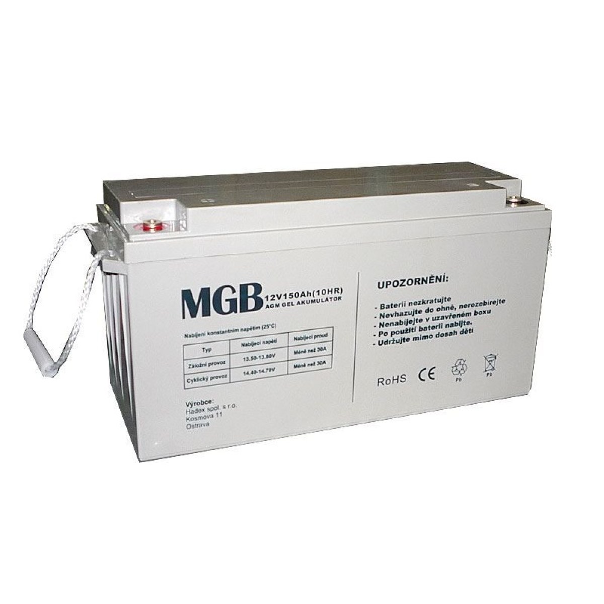 Trakční akumulátor MGB VRLA AGM 12V/150Ah - 2. jakost · záber 1