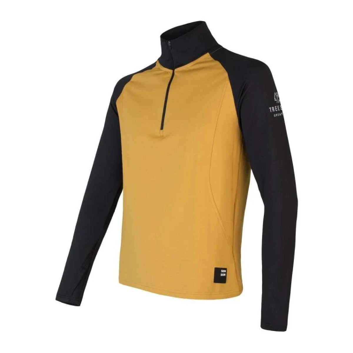 Sensor Coolmax Thermo mustard/černá pánská mikina se zipem - Velikost: L | Barva: Čierna · záber 1