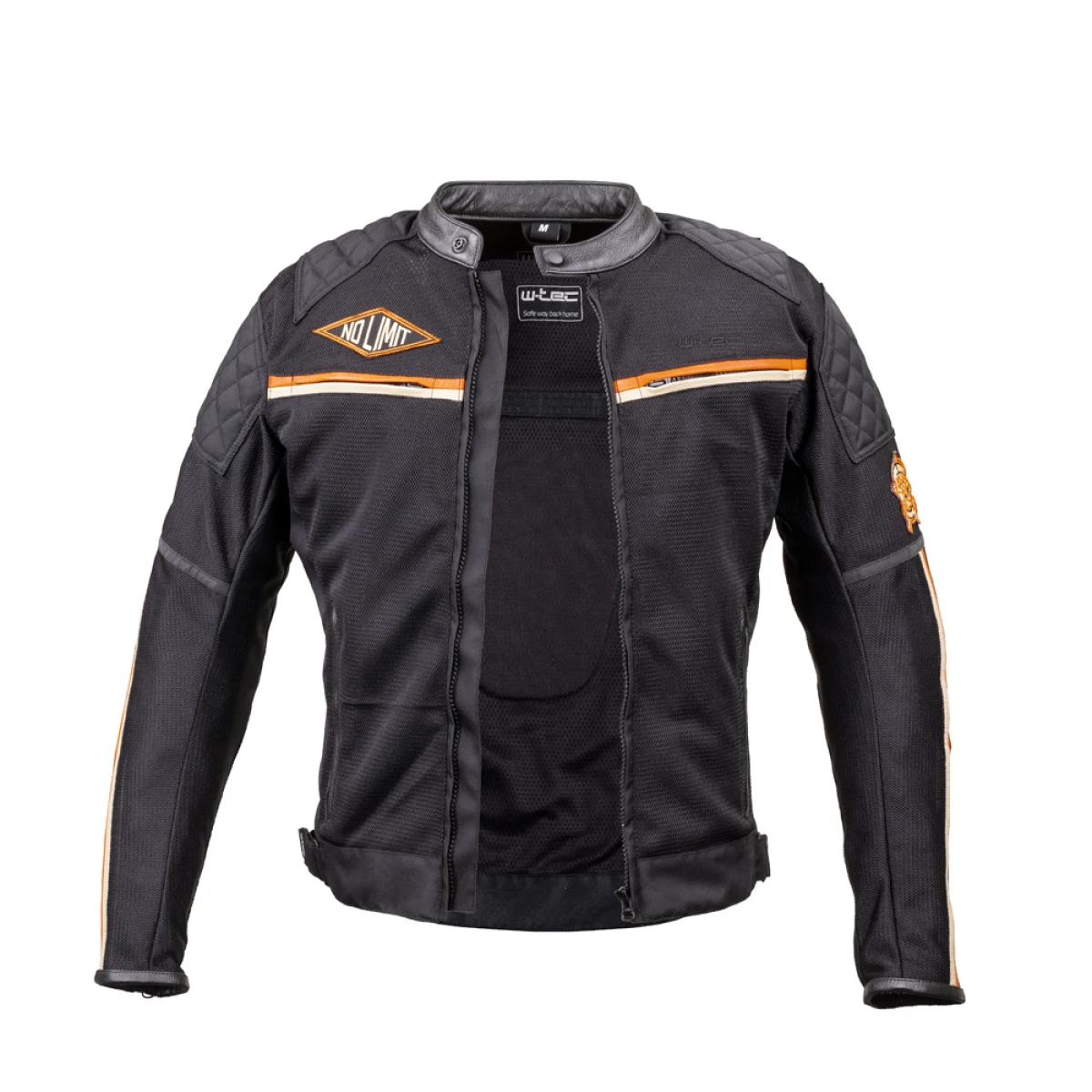 Letná moto bunda W-TEC 2Stripe Farba čierno-béžovo-oranžová II, · záber 4