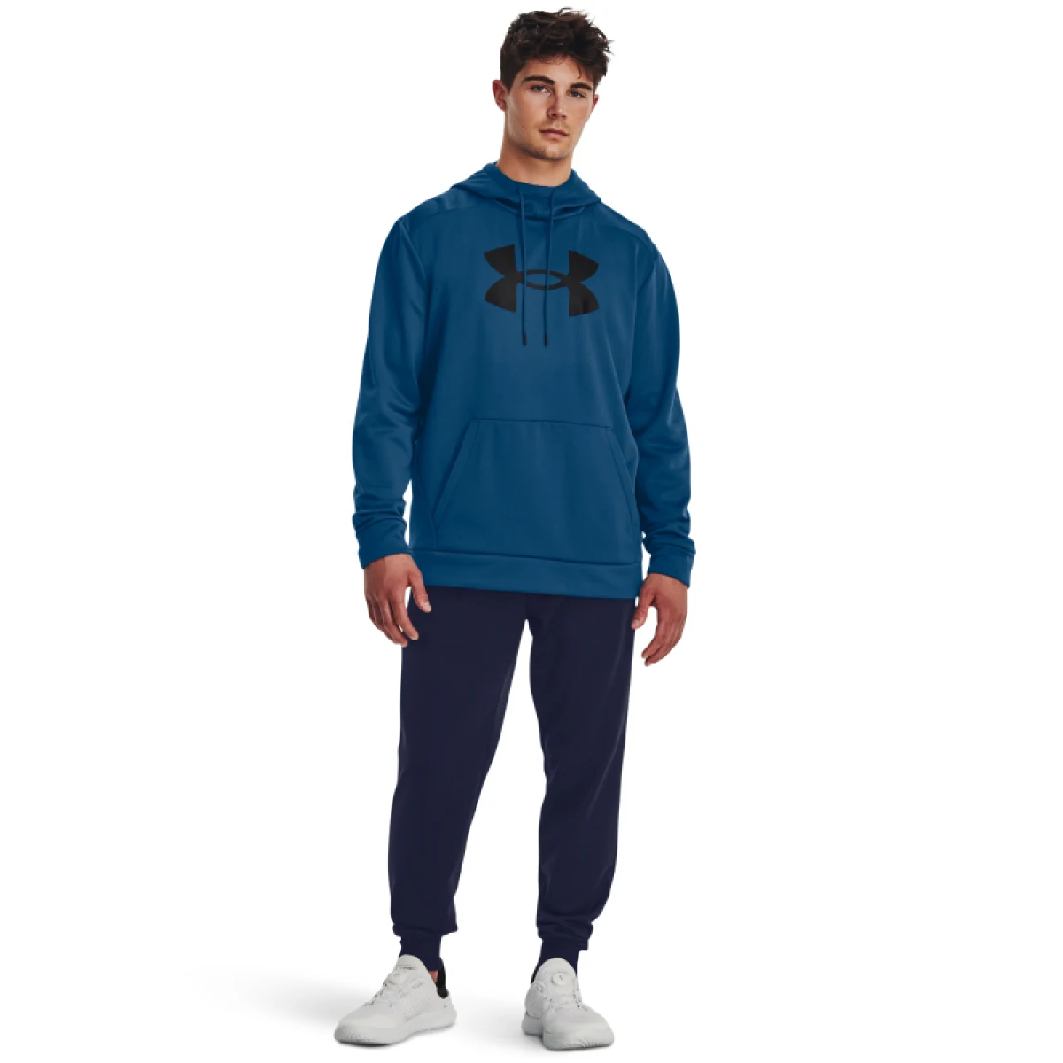 Pánská zateplená tréninková mikina s kapucí UNDER ARMOUR UA Armour Fleece Big Logo HD-BLU · záber 4