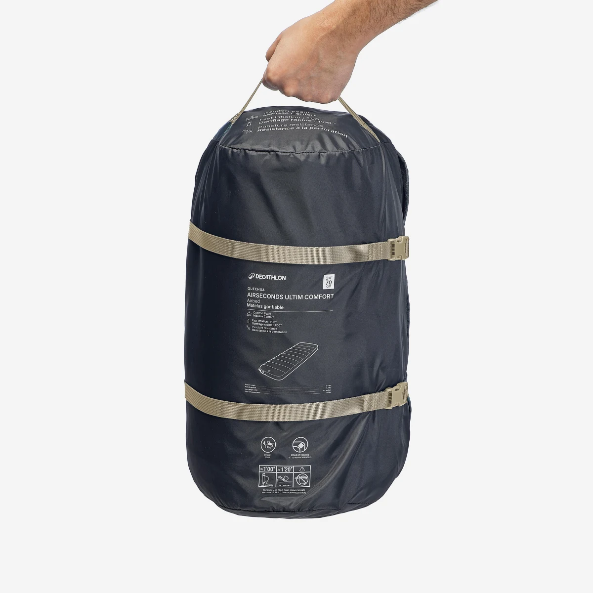 QUECHUA Nafukovací kempingový matrac Air Seconds Ultim Comfort 200×70cm bez · záber 2