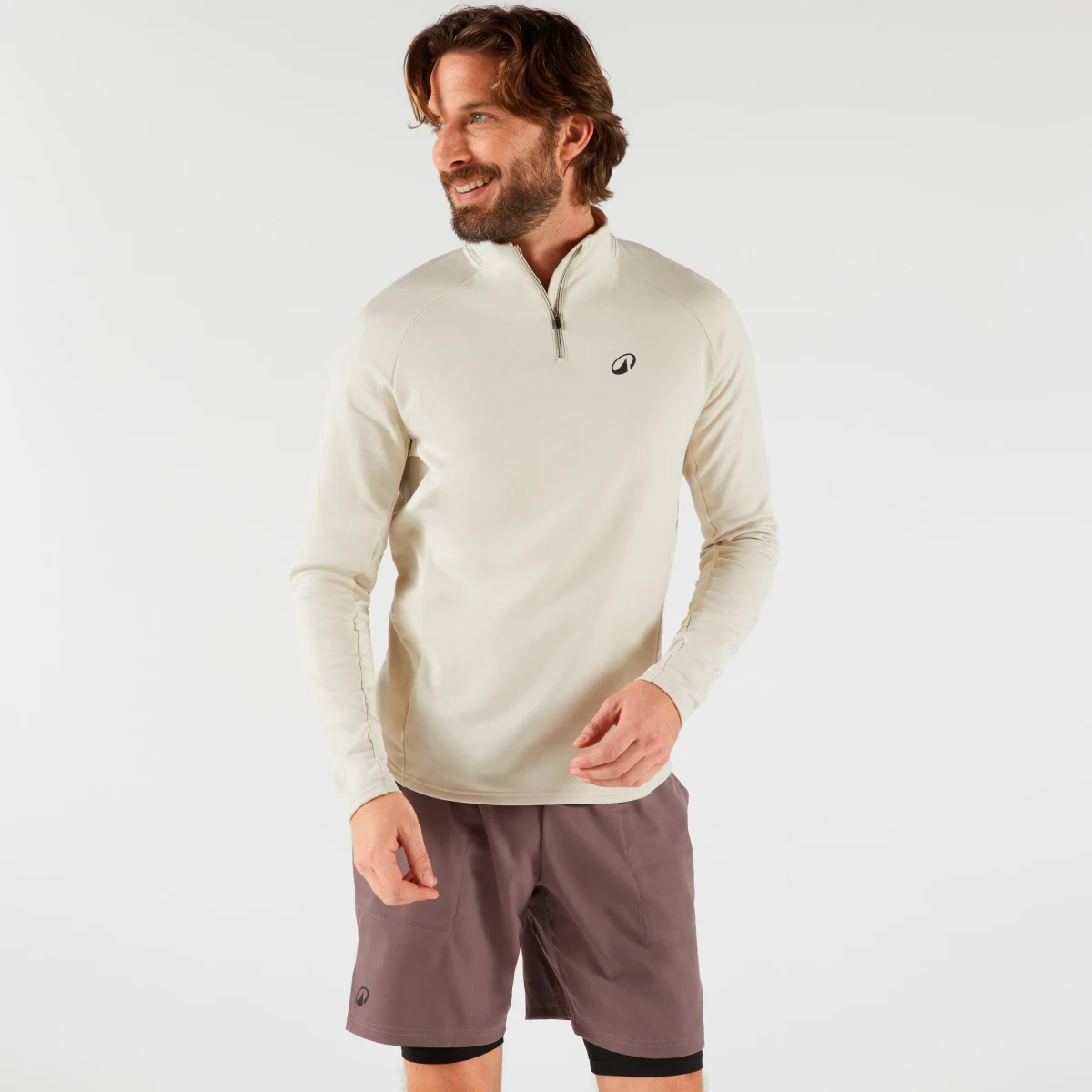 KUIKMA Pánska tenisová mikina Thermic s dlhým rukávom 1/2 zips béžová 2XL · záber 1
