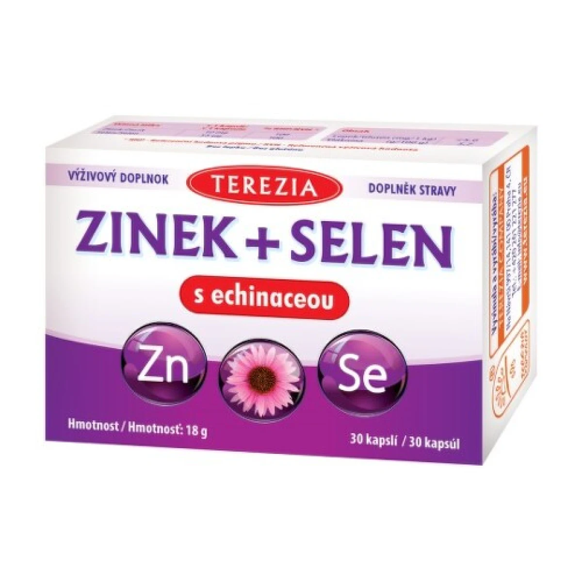 TEREZIA Zinok + selén s echinaceou 30 kapsúl · záber 1