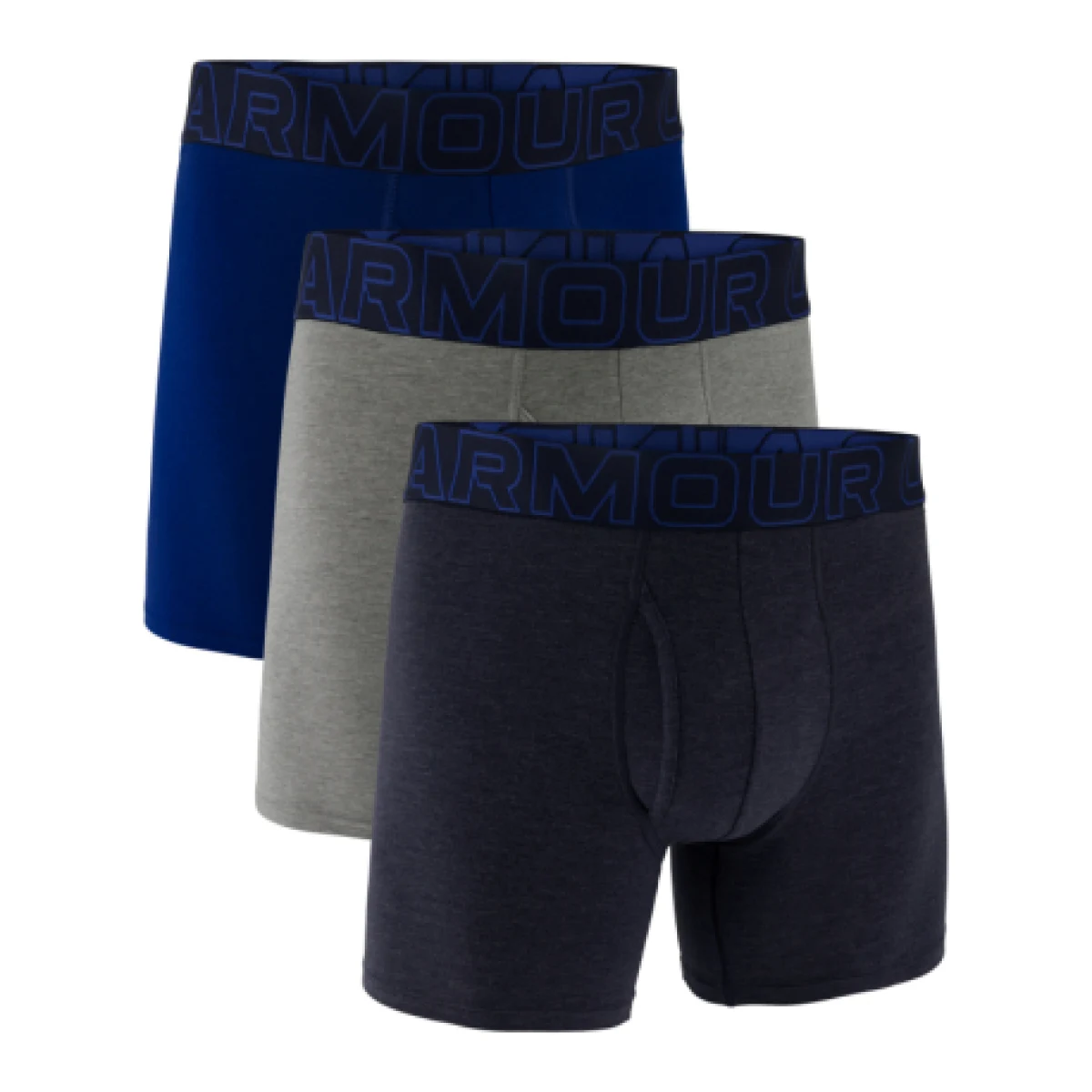 Pánské boxerky UNDER ARMOUR 3 PACK-UA PERFORMANCE COTTON - SOLID 6 inch-NVY · záber 1