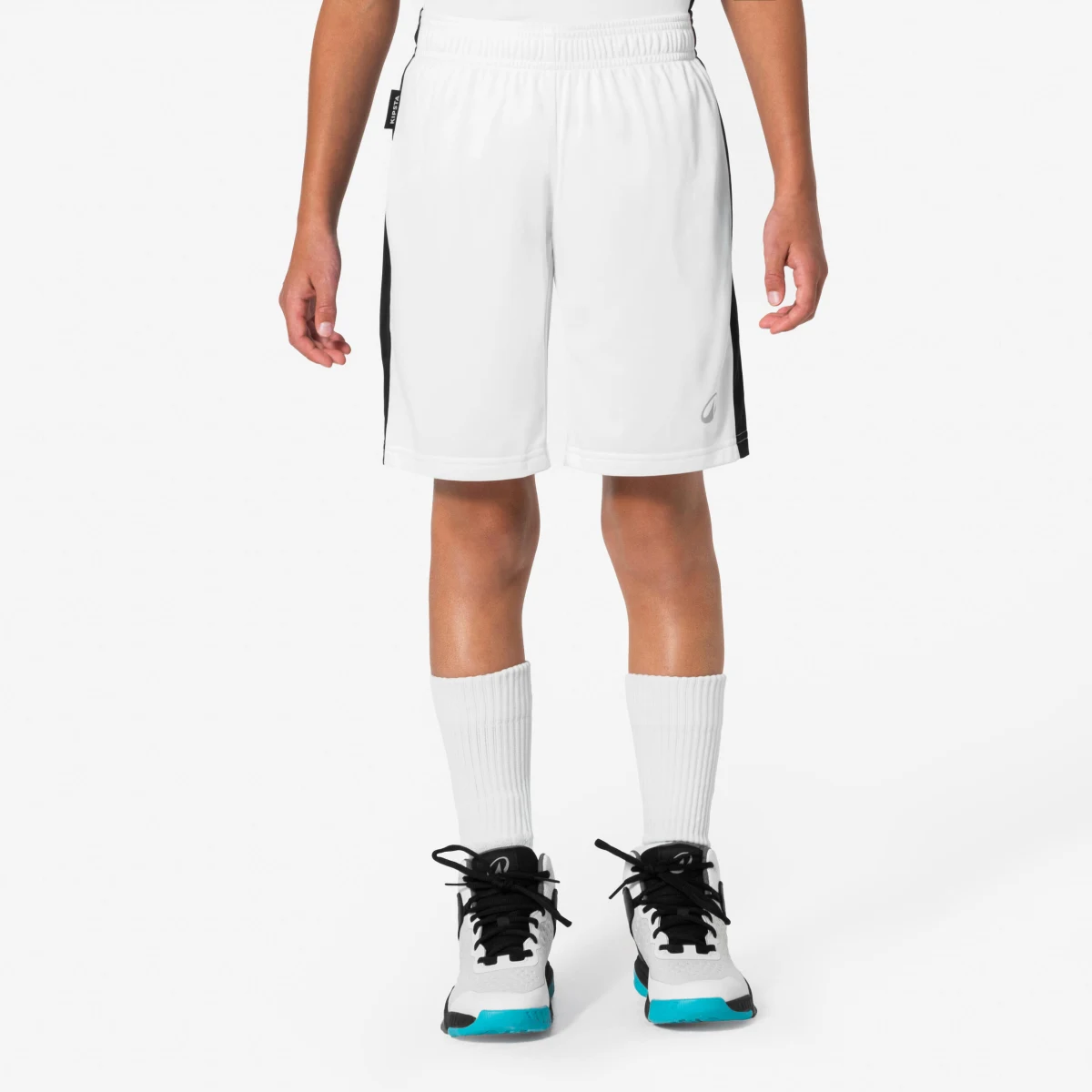 KIPSTA Detské basketbalové šortky SH100 biele 14-15 r (161-172 cm) · záber 1