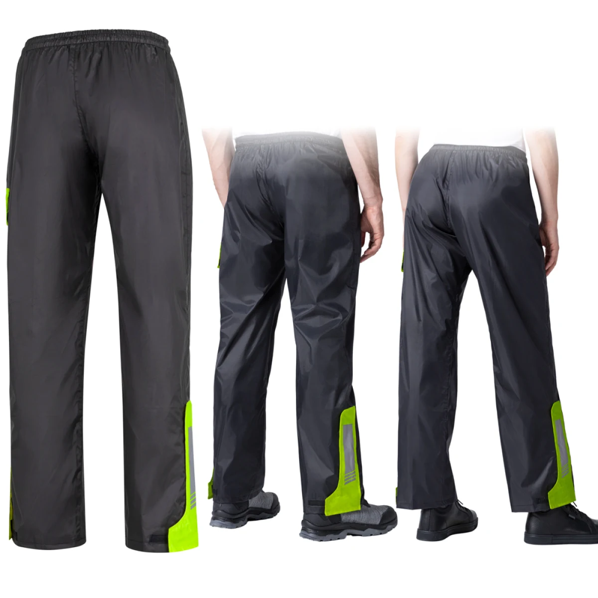 Nepremokavé moto nohavice W-TEC Colnari Farba čierna-fluo zelená, · záber 4