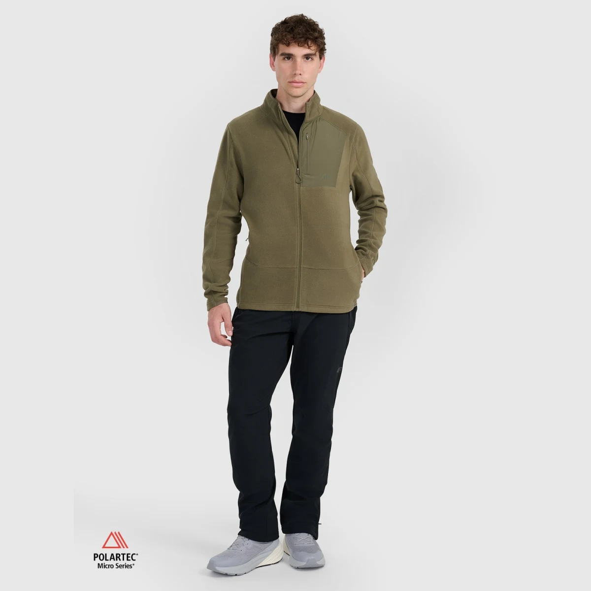 Pánský fleece s límcem Polartec regular - khaki · záber 2