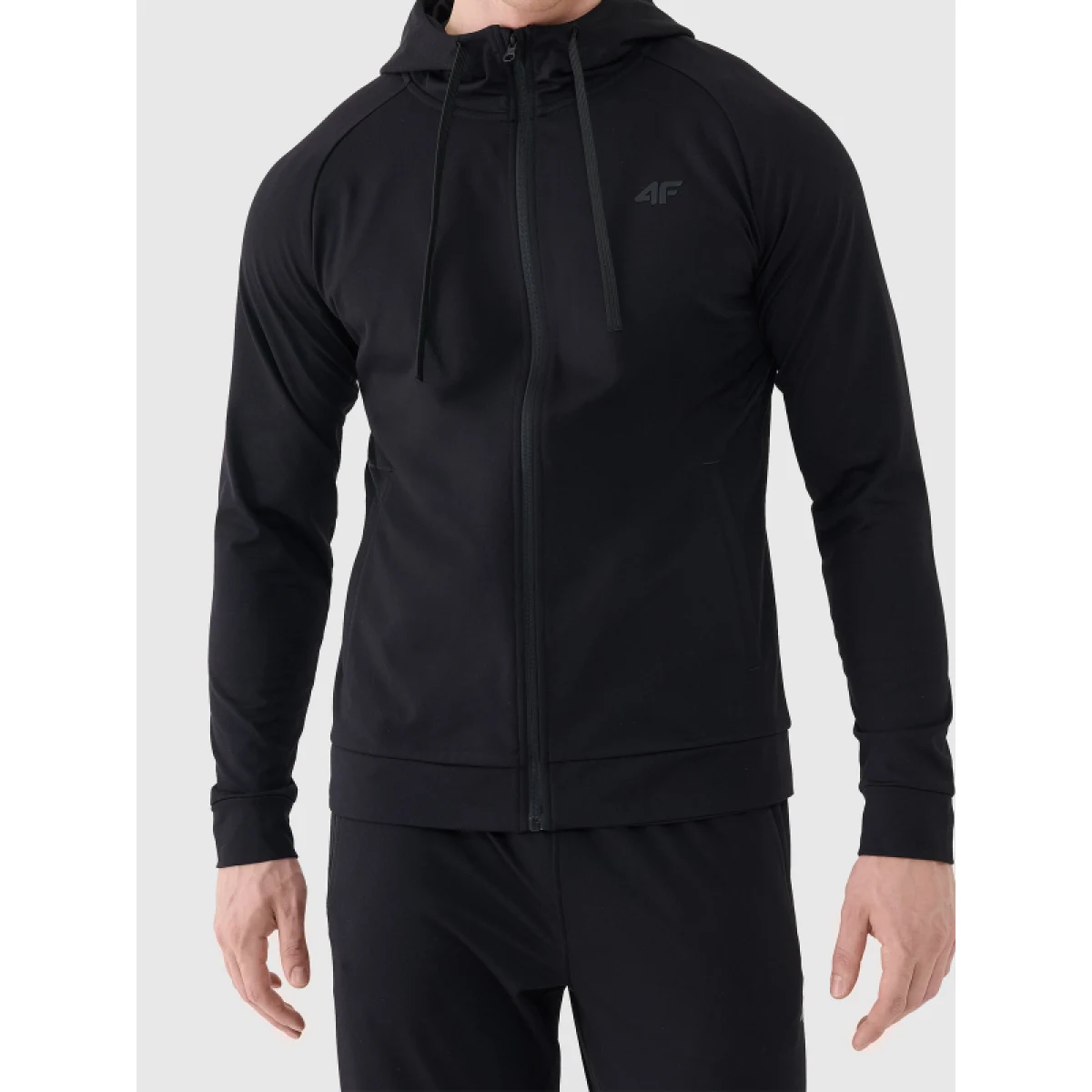 Pánska tréningová mikina so zipsom 4F SWEATSHIRT FNK M631-20S-DEEP BLACK · záber 2