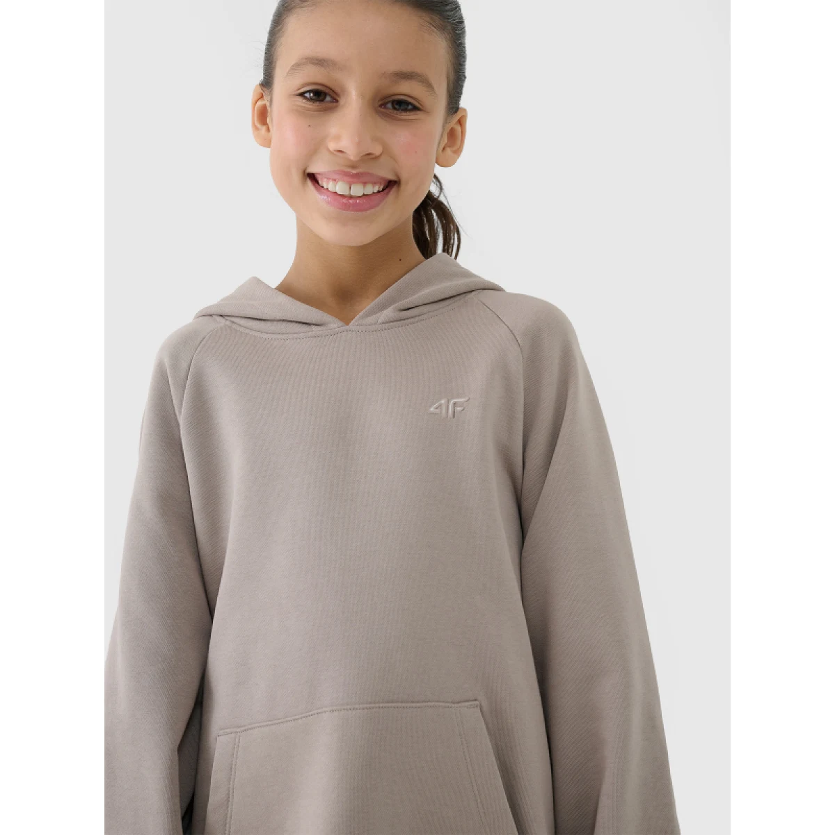Dívčí mikina s kapucí 4F JUNIOR SWEATSHIRT-JWSS25TSWSF1478-83S-BEIGE · záber 2