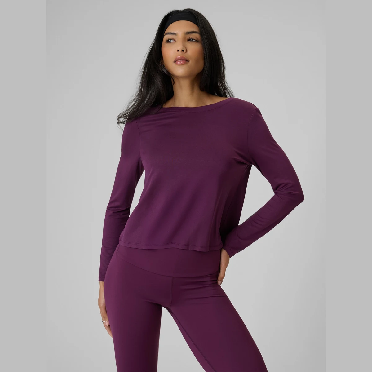 Dámský regular modalový longsleeve - fialový · záber 1