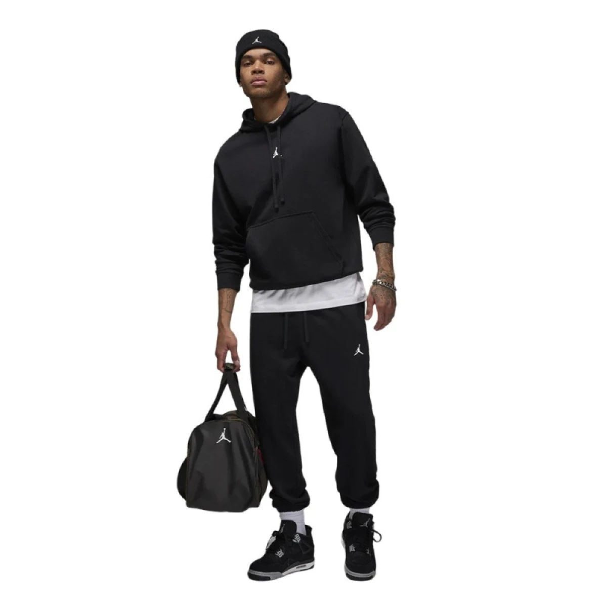 Pánské zateplené tepláky NIKE M J DF SPRT CSVR FLC PANT-010 BLACK WHITE · záber 3