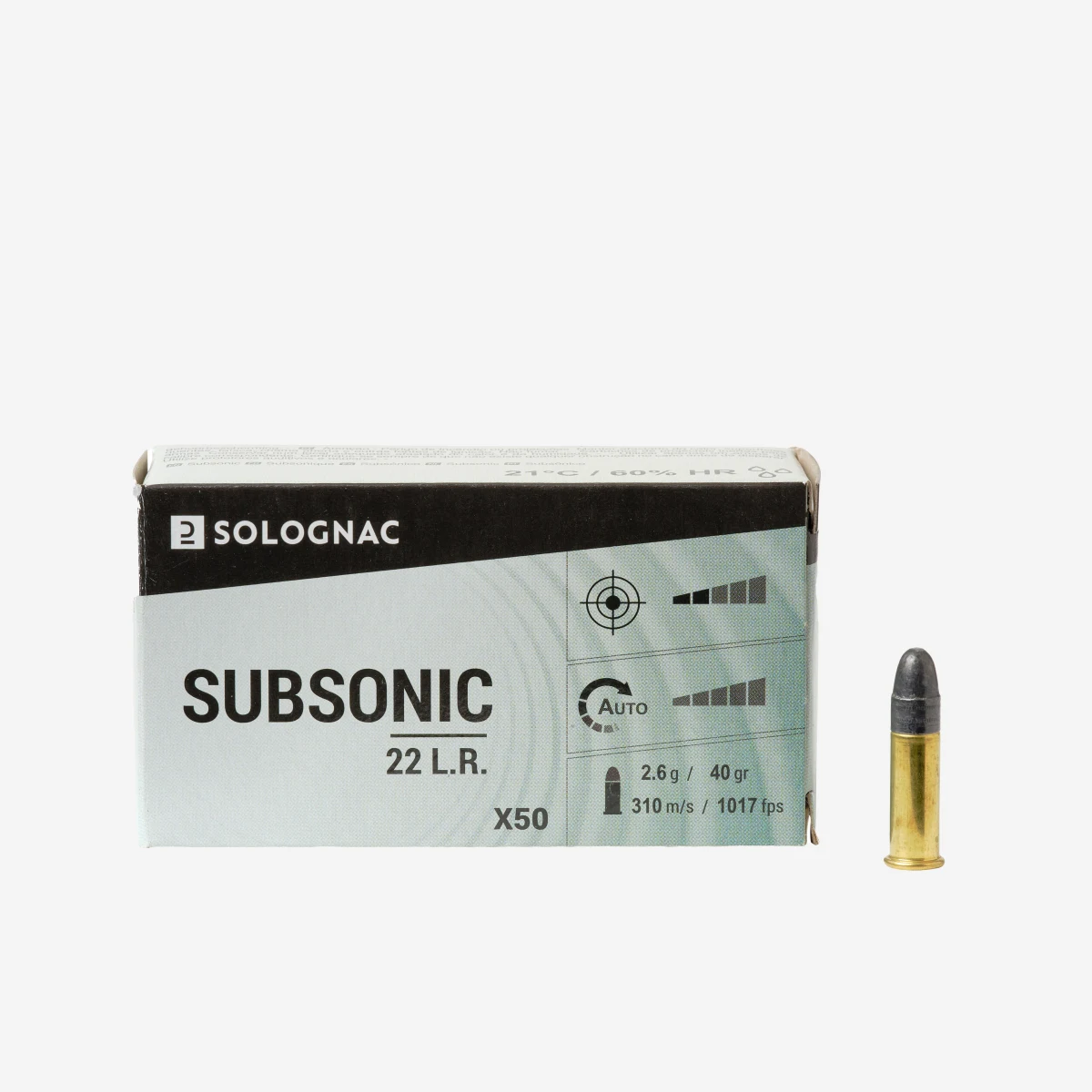 SOLOGNAC Subsonický náboj kalibru 22 Long Rifle Solognac . · záber 1