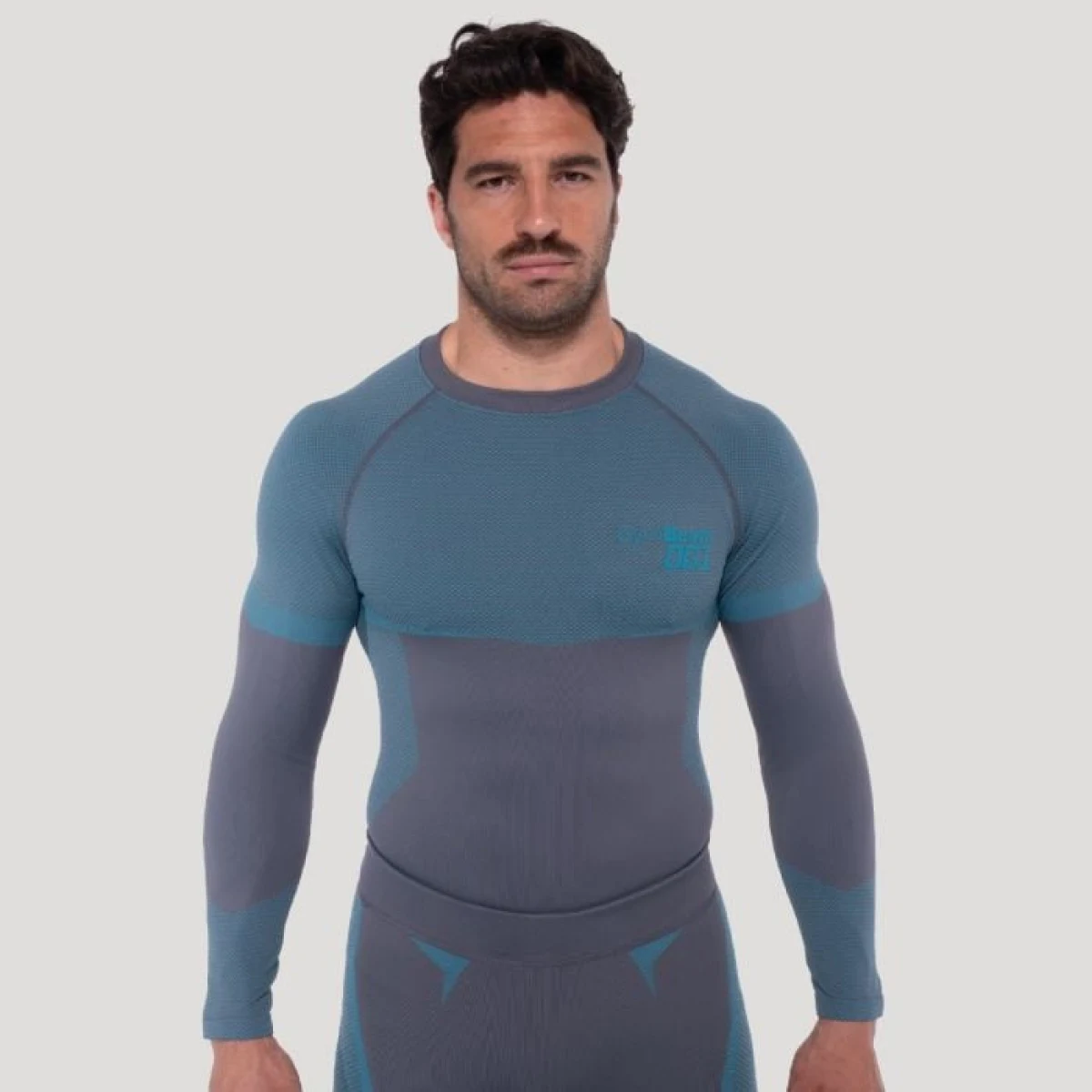 GymBeam Bezšvové tričko s dlhým rukávom OG1 Grey/Blue S · záber 1