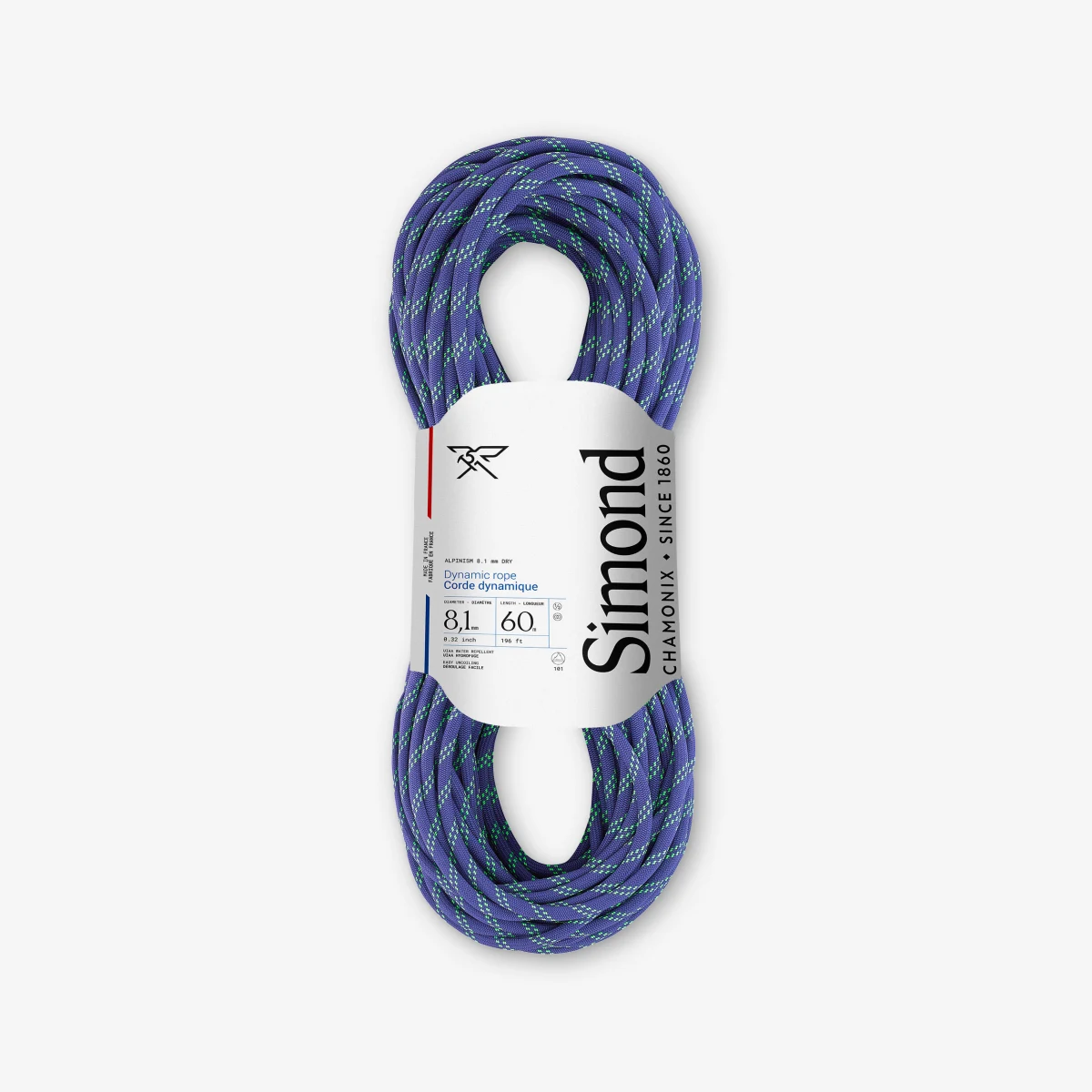 SIMOND Polovičné lano Rappel Alpinism na lezenie a horolezectvo 8,1 mm × 60 m modré bez · záber 1