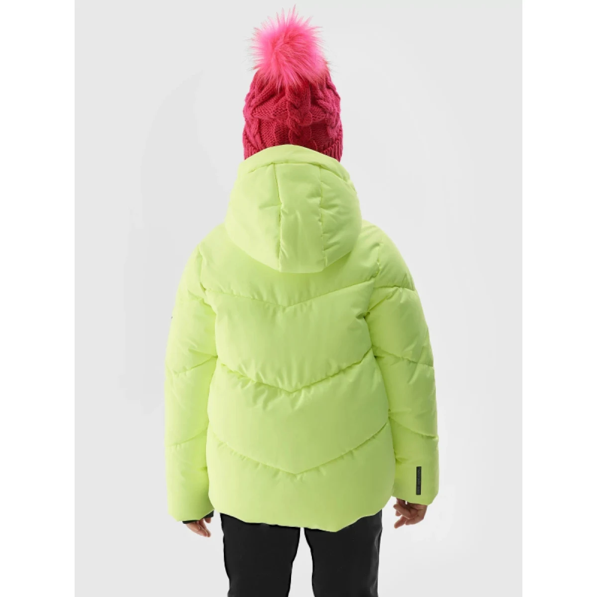 Dívčí lyžařská bunda 4F JUNIOR TECHNICAL JACKET-JAW23TTJAF293-72N-LEMON NEON · záber 3