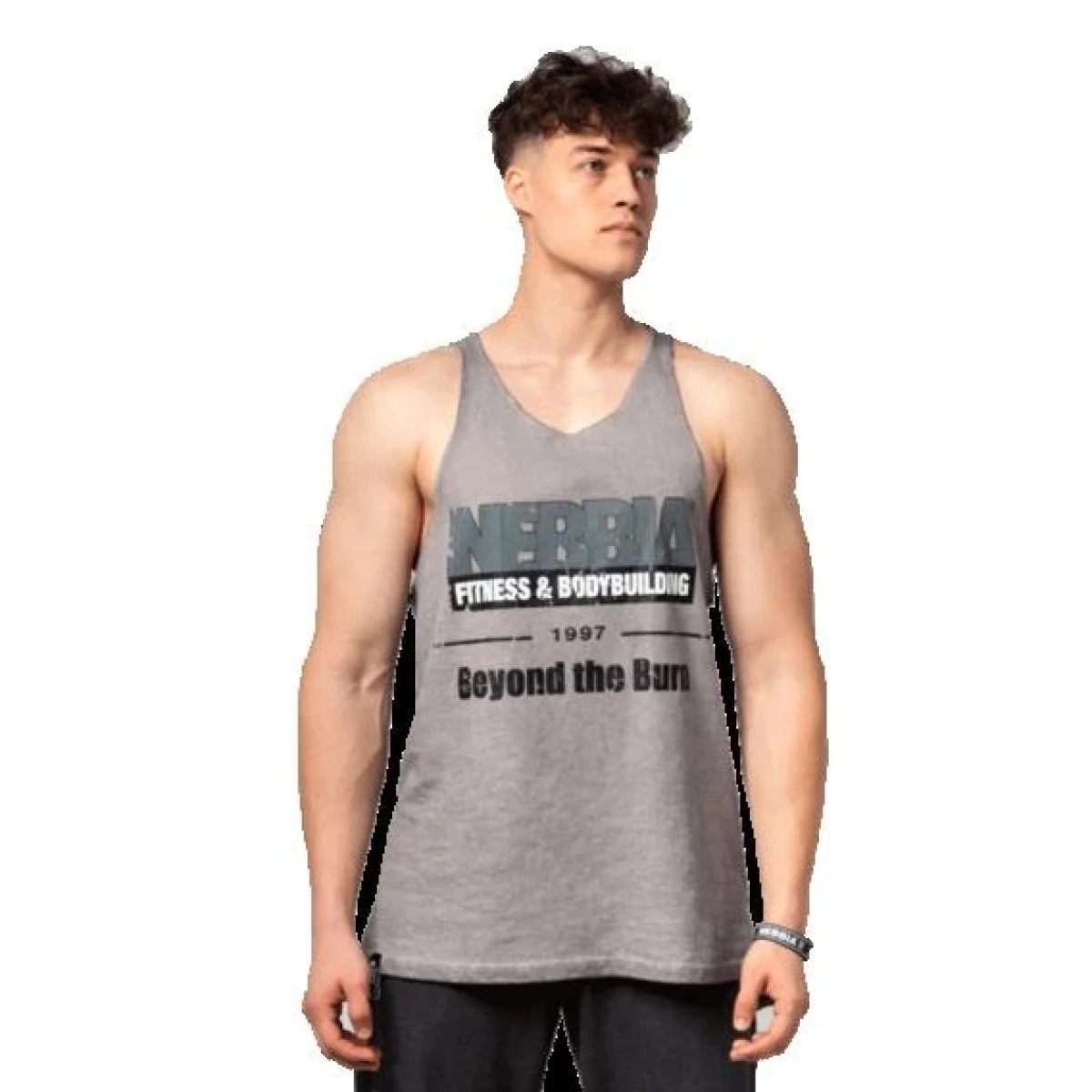 Nebbia Washed-off oversized tílko MAX OUT 359 - Velikost: XL | Barva: Sivá · záber 1