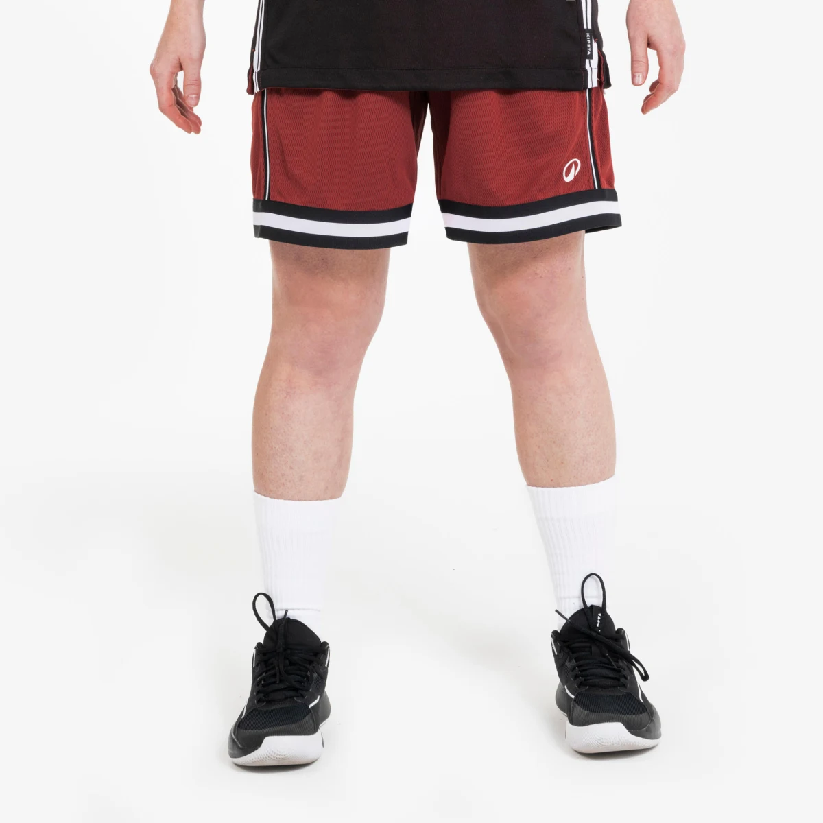 KIPSTA Obojstranné basketbalové šortky SHORT 500 čierne/červené XL · záber 1