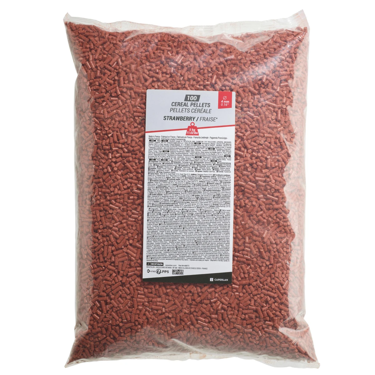 CAPERLAN Pelety na lov kapra Jahoda 4 mm 5 kg bez · záber 2