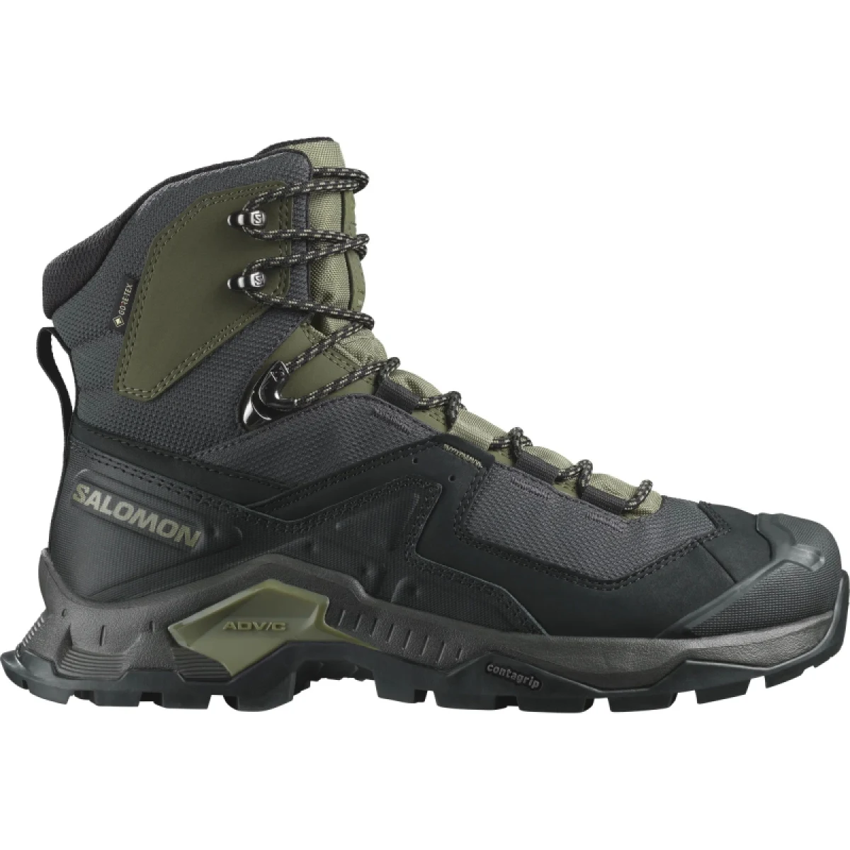 Pánská kotníková turistická obuv SALOMON Quest Element GTX M black deep lichen green olive night · záber 2