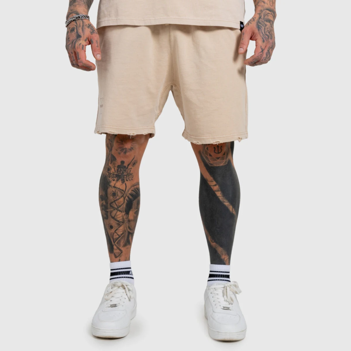 Pánske kraťasy Iron Aesthetics X Washed, béžové · záber 5