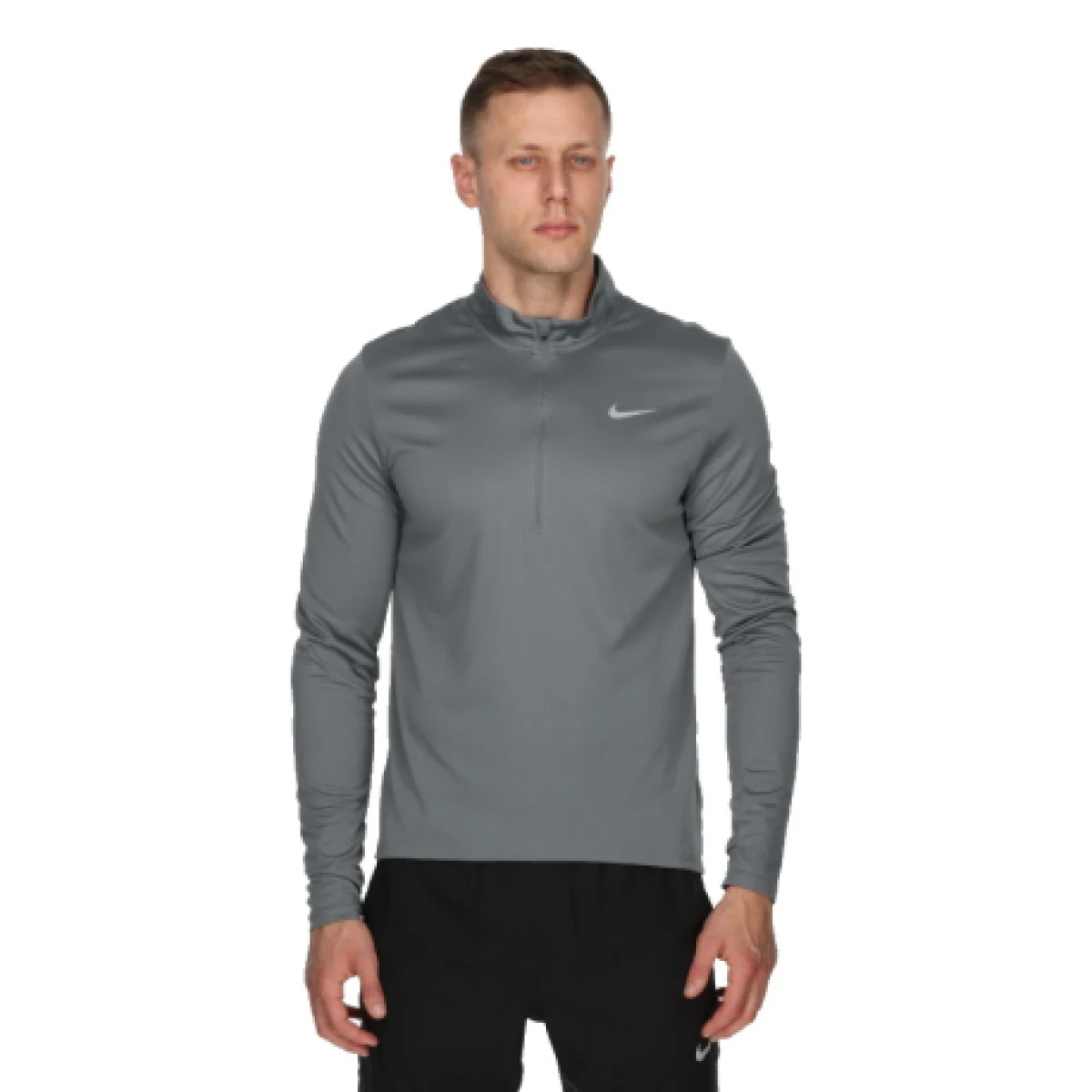 Pánska bežecká mikina s 1 2 zipsom NIKE M NK DF PACER TOP HZ SMOKE GREY REFLECTIVE SILV · záber 1