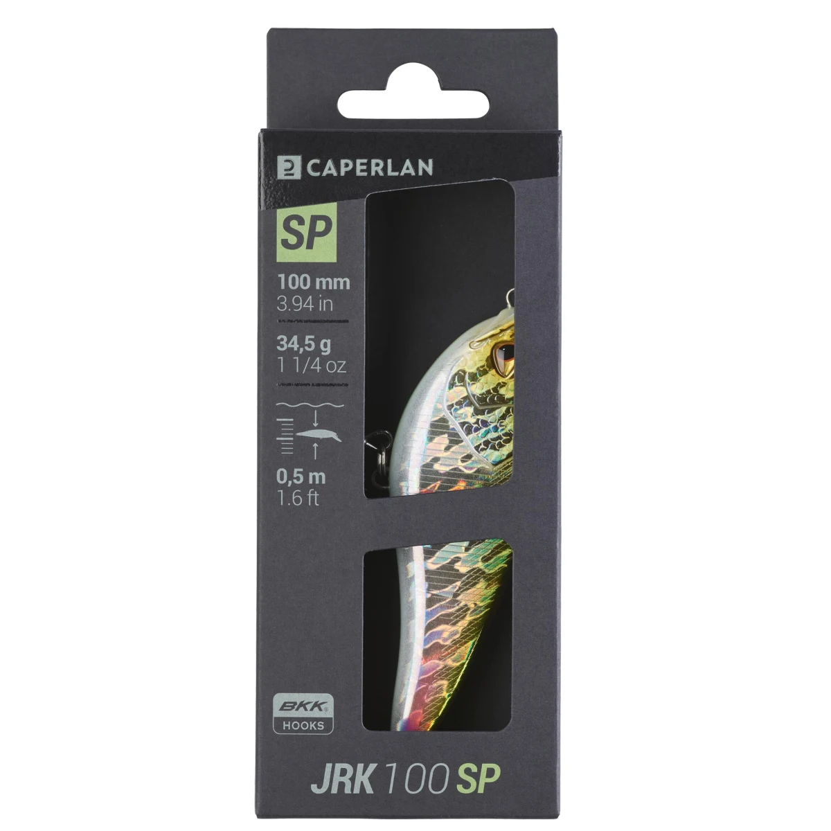 CAPERLAN Wobler Jerk WXM JRK 100 SP zelený chrbát bez · záber 2