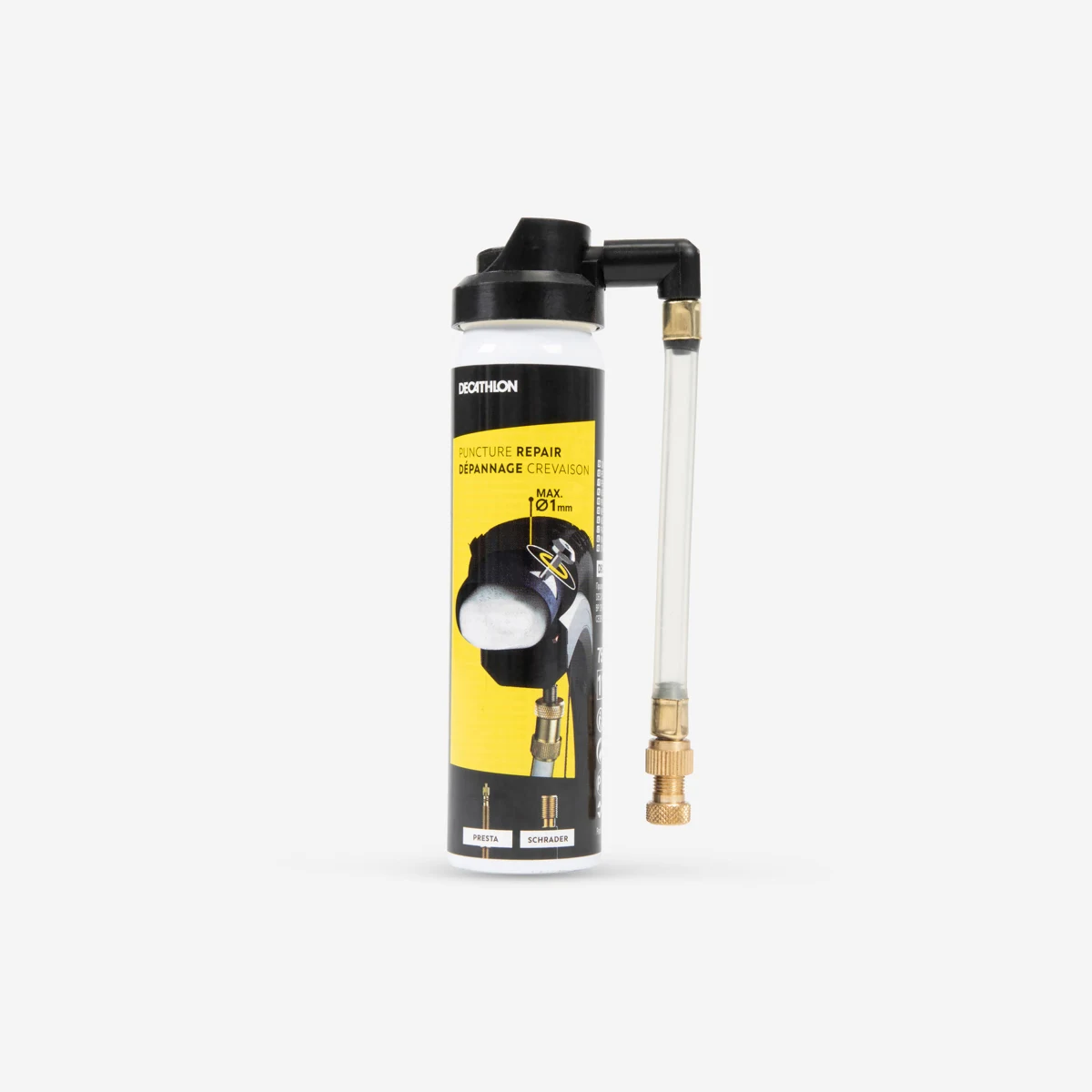 DECATHLON Sprej na opravu defektov na bicykloch s ventilom Presta a Schrader bez · záber 1