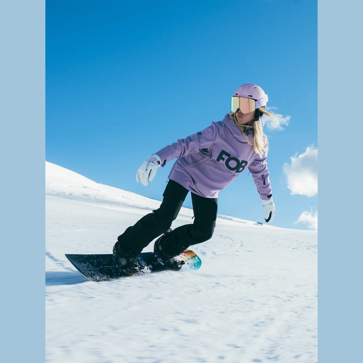 Dámská snowboardová mikina ze softshellu membrána 5000 - fialová · záber 1