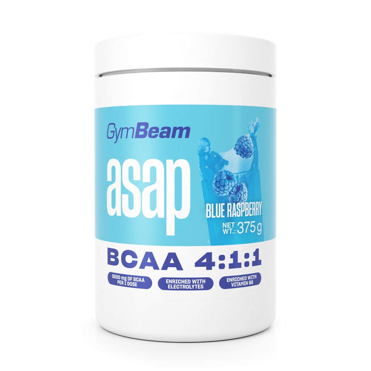 GymBeam ASAP BCAA - Příchuť: Modrá malina | Hmotnost: 0,375 kg | Balení: 20 · záber 1