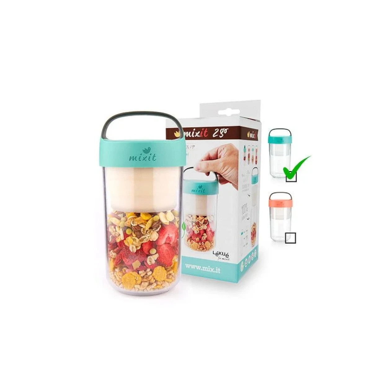 Mixit 2go - svačinový box (mintový) · záber 1