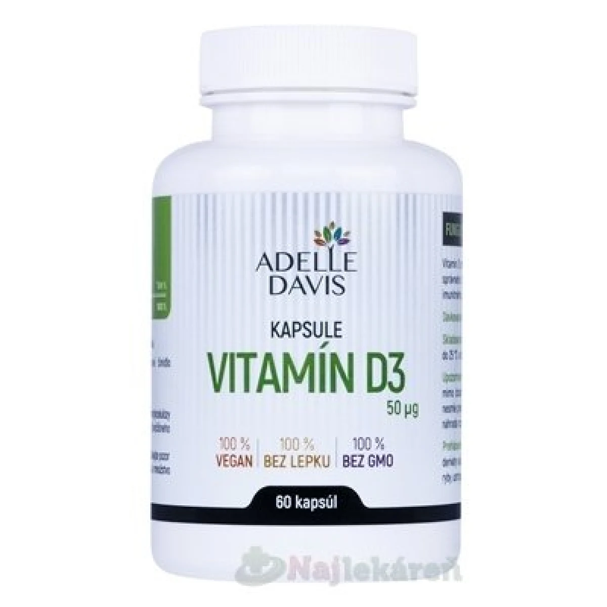ADELLE DAVIS Vitamín D3 50 mcg 60 kapsúl · záber 1
