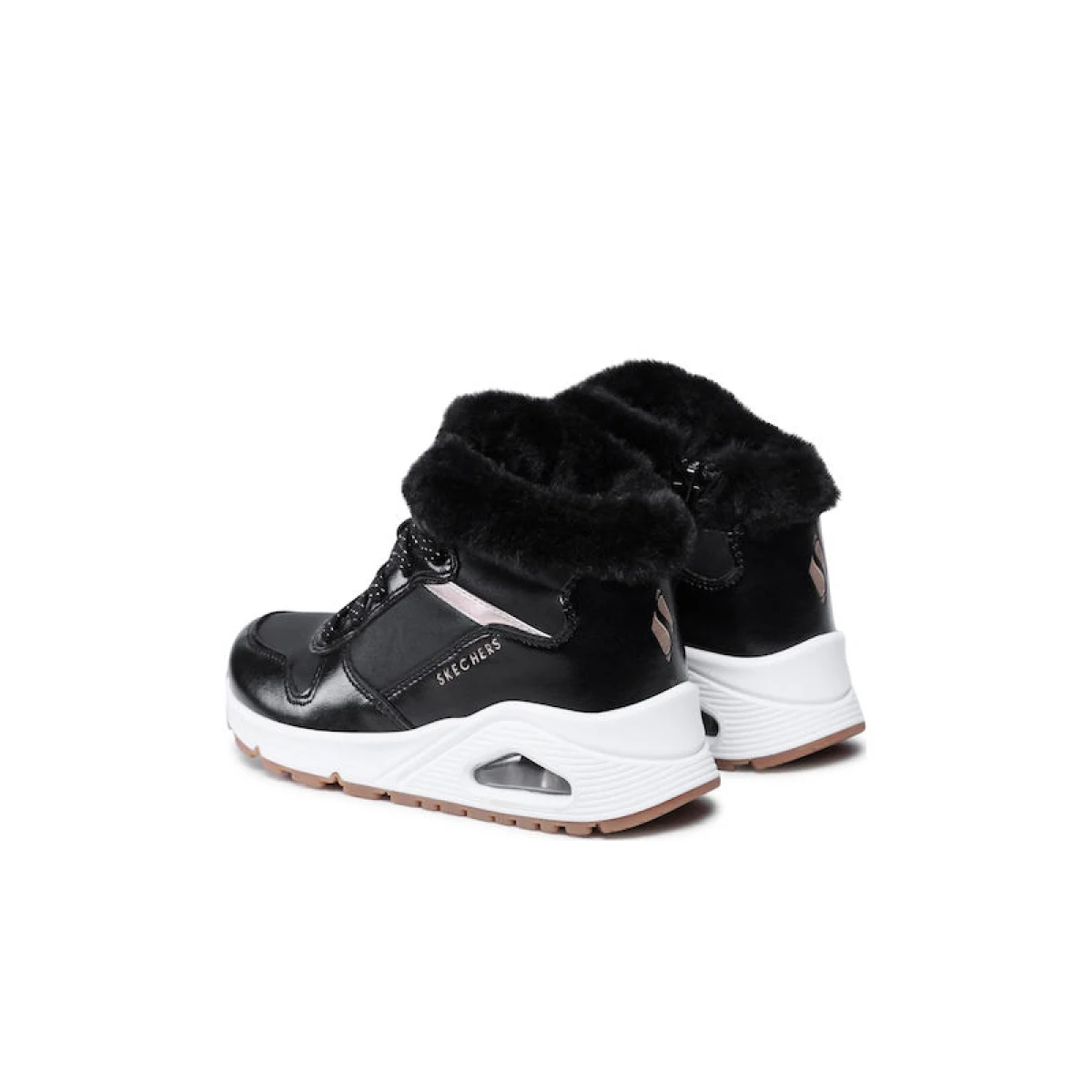 Dívčí kotníkové zimní boty SKECHERS Uno Cozy On Air black gold · záber 4