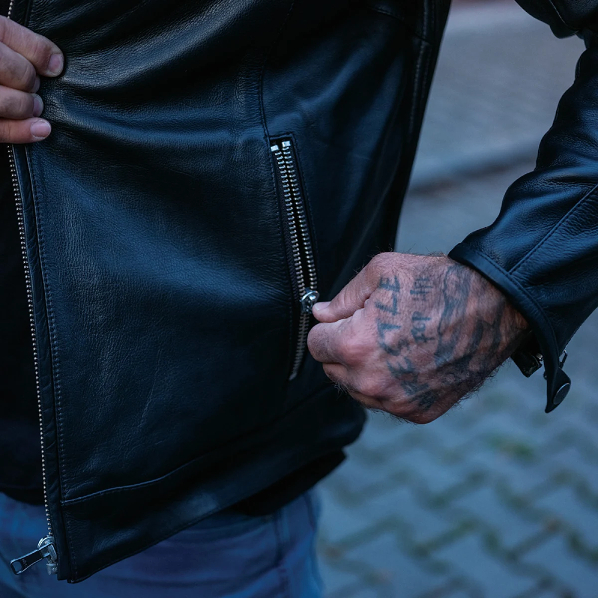 Kožená moto bunda W-TEC Elcabron Farba čierna, · záber 5