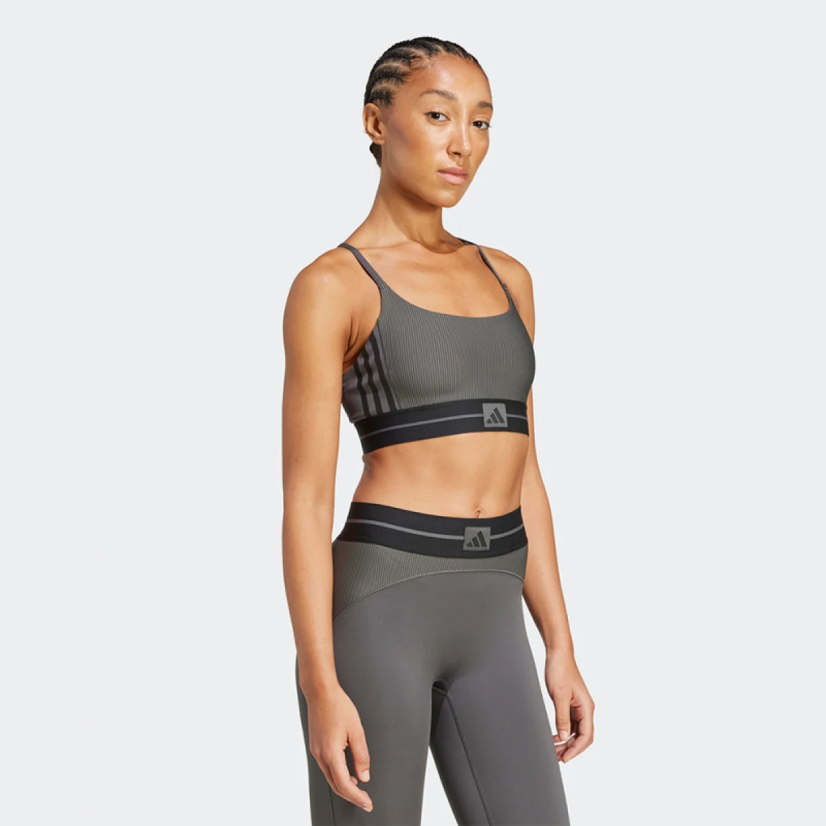 Dámská sportovní tréninková podprsenka ADIDAS HYG RIB BRALETT GRESIX BLACK · záber 3