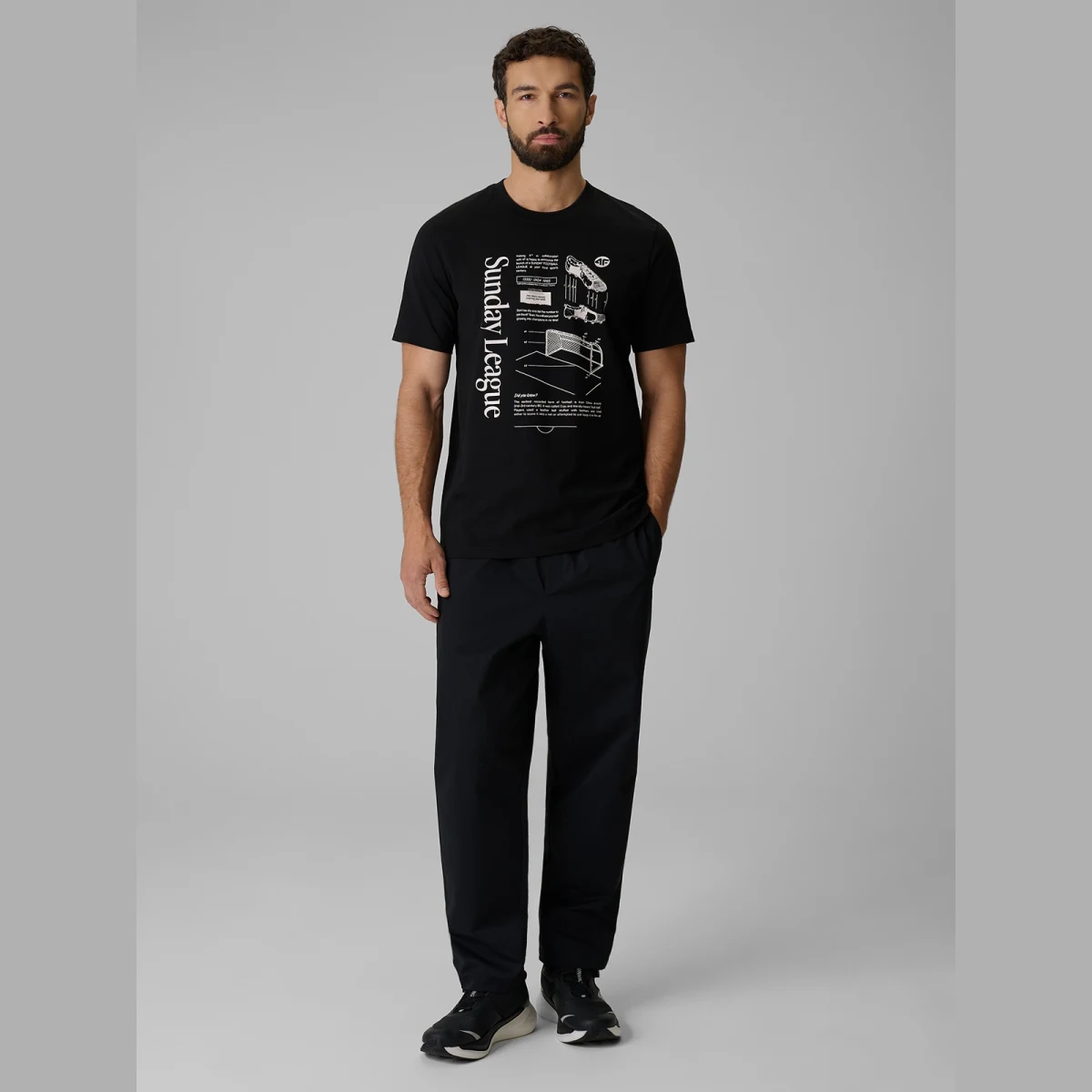 T-shirt regular s potlačou pánsky - čierny · záber 2