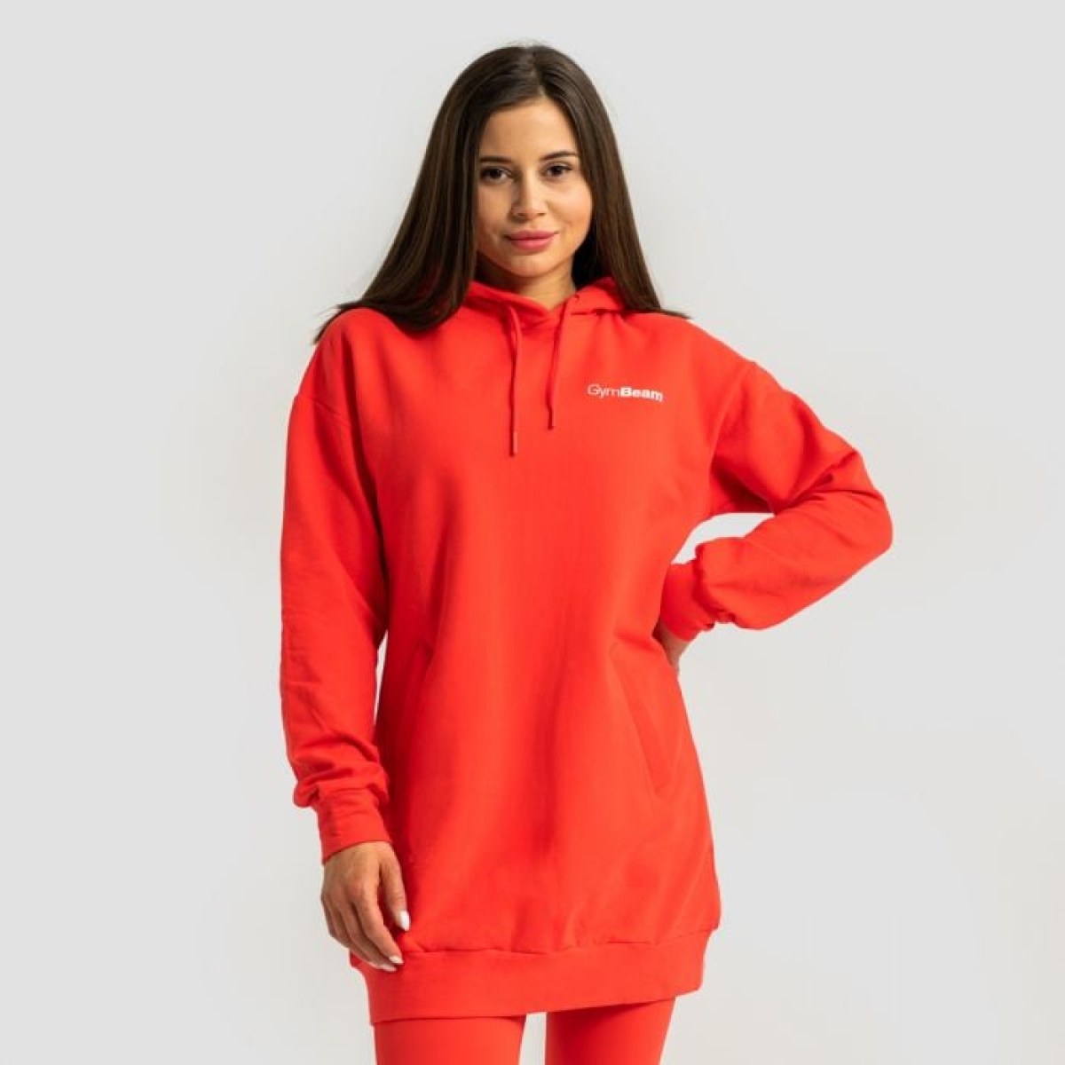 GymBeam Dámska Longline mikina Limitless Hot Red SS · záber 1