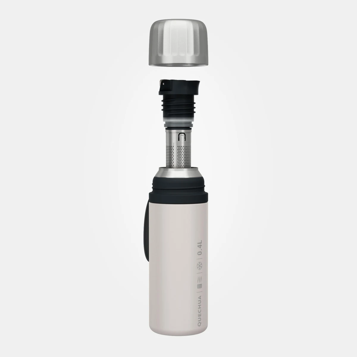 QUECHUA Antikorová termoska s filtrom 900 0,4l biela bez · záber 1