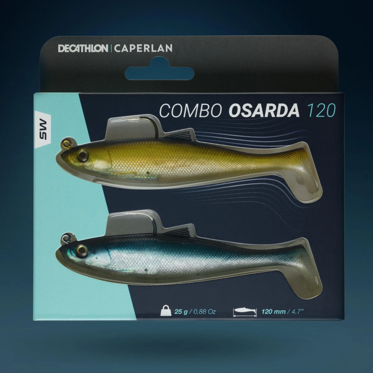 CAPERLAN Súprava mäkkých umelých nástrah Shad swimbait Osarda 120 Natural bez · záber 2