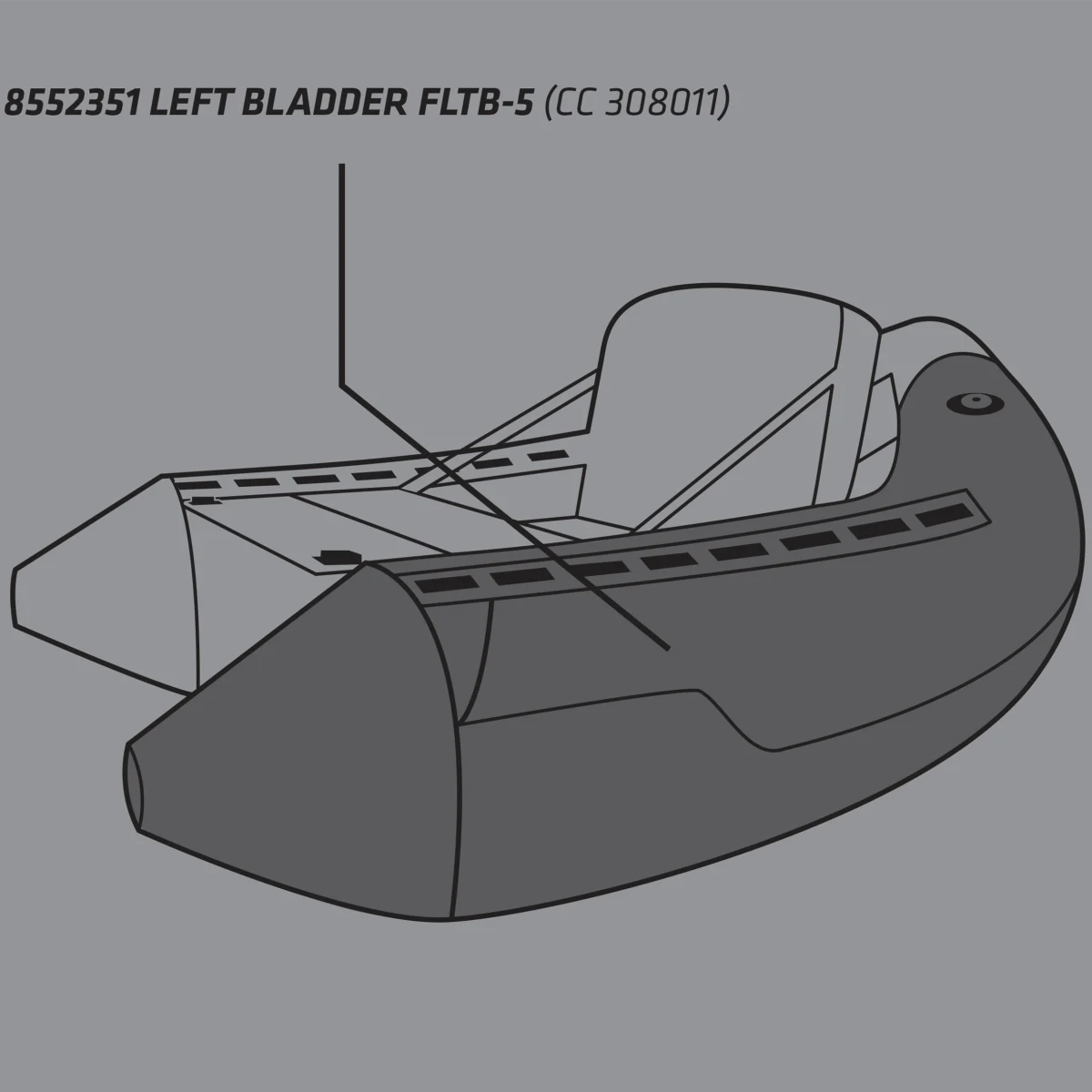CAPERLAN Ľavý mechúr na Belly boat FLTB-5 bez · záber 2