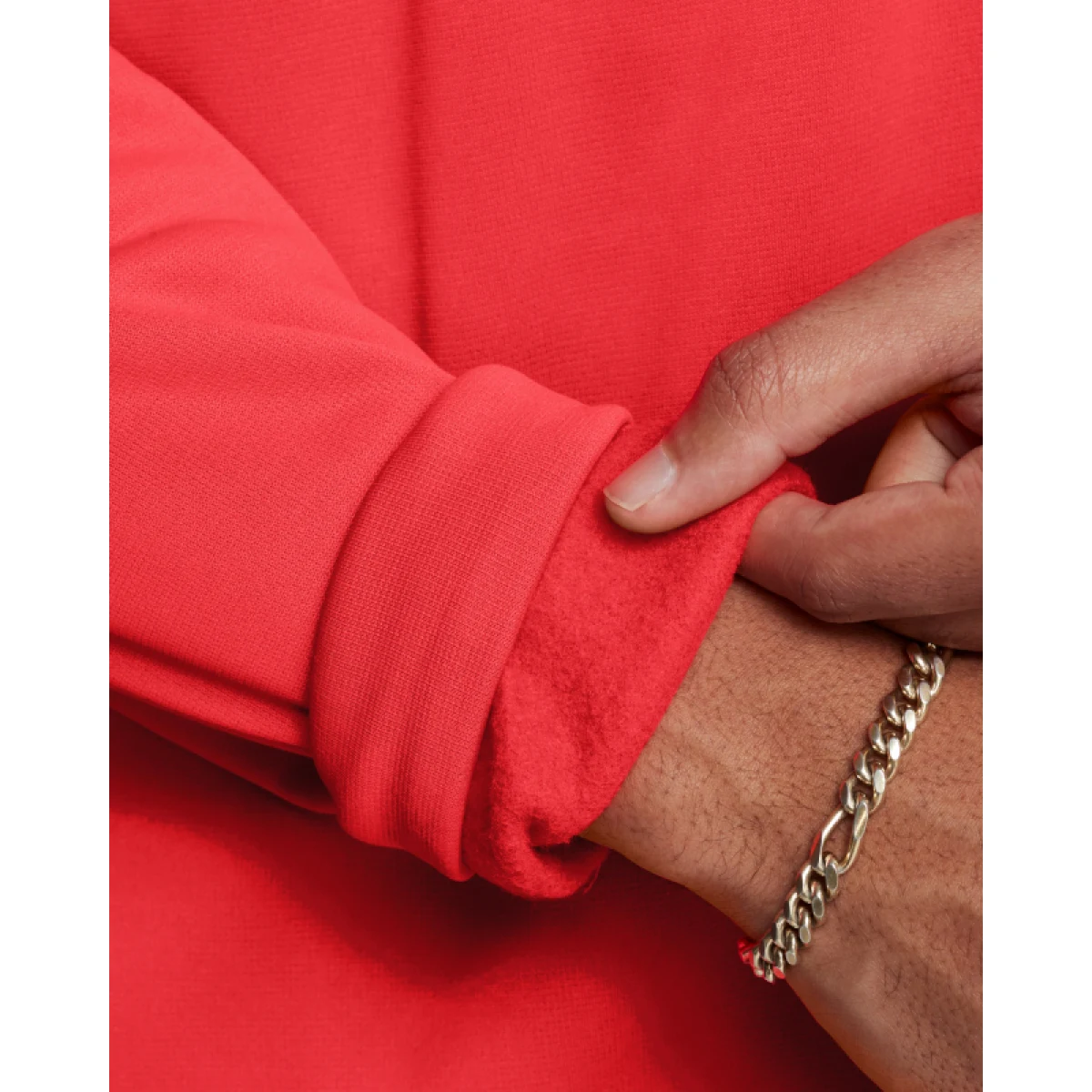 Pánská zateplená tréninková mikina s 1 2 zipem UNDER ARMOUR UA Armour Fleece 1 4 Zip-RED · záber 3
