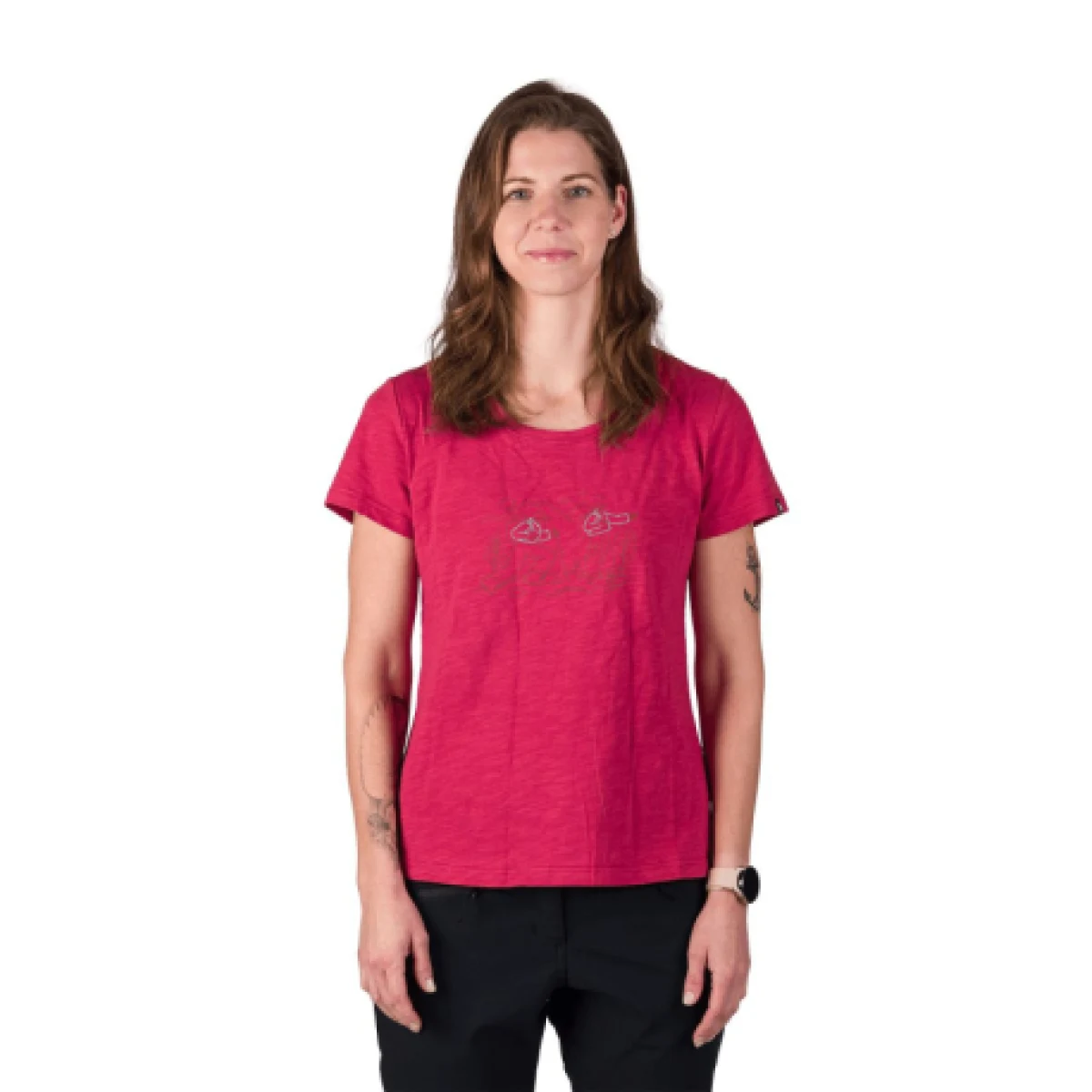 Dámske turistické tričko s krátkym rukávom NORTHFINDER HELENA-510cherry · záber 1