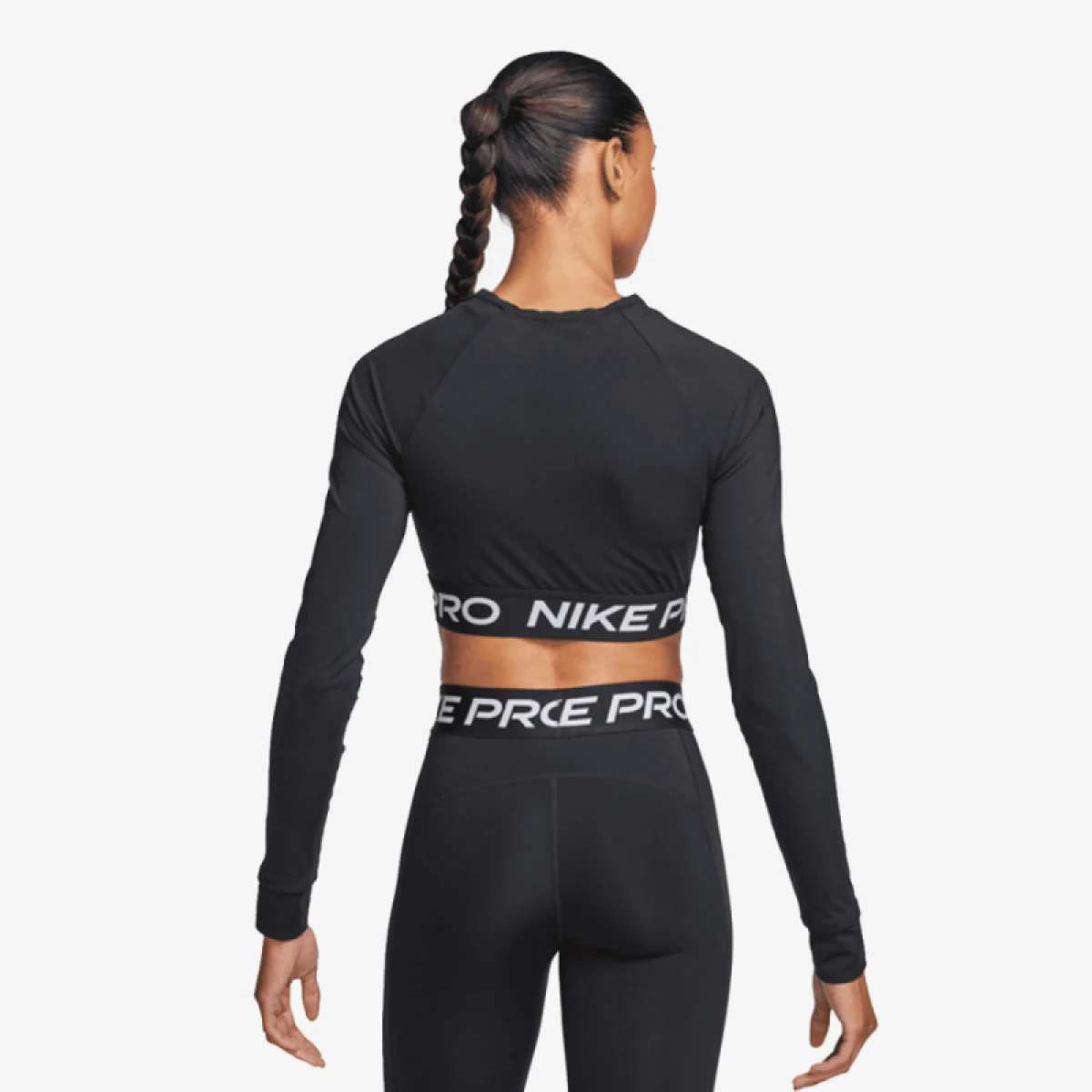 Dámské tréninkové tričko s dlouhým rukávem NIKE PRO DF 365 CROP LS-010 BLACK WHITE · záber 3