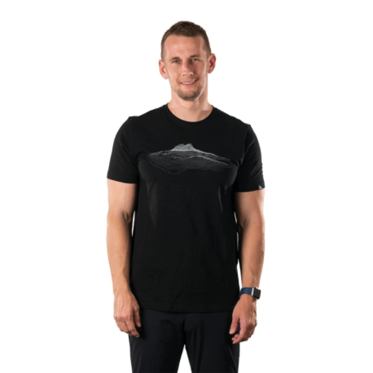 Pánske turistické tričko s krátkym rukávom NORTHFINDER JACINT-301darkgrey · záber 1